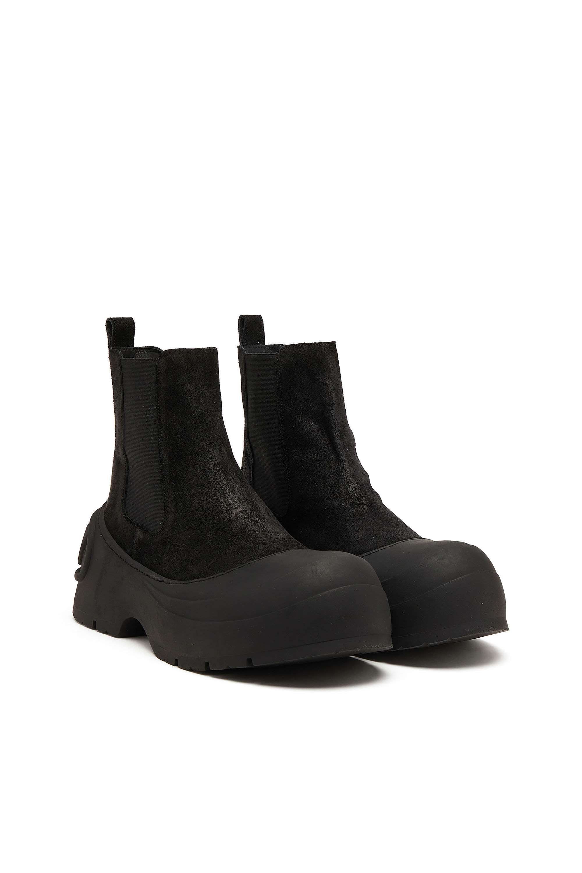 Men's D-Donald-Chelsea boots in waxed suede and rubber | Black