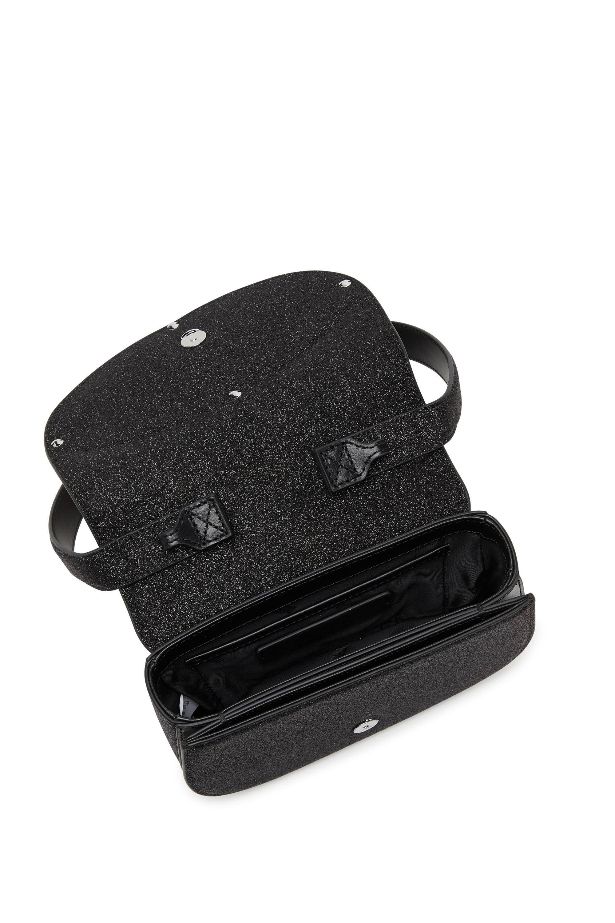 Diesel - 1DR, Woman's 1DR-Iconic shoulder bag in glitter fabric in Black - 3