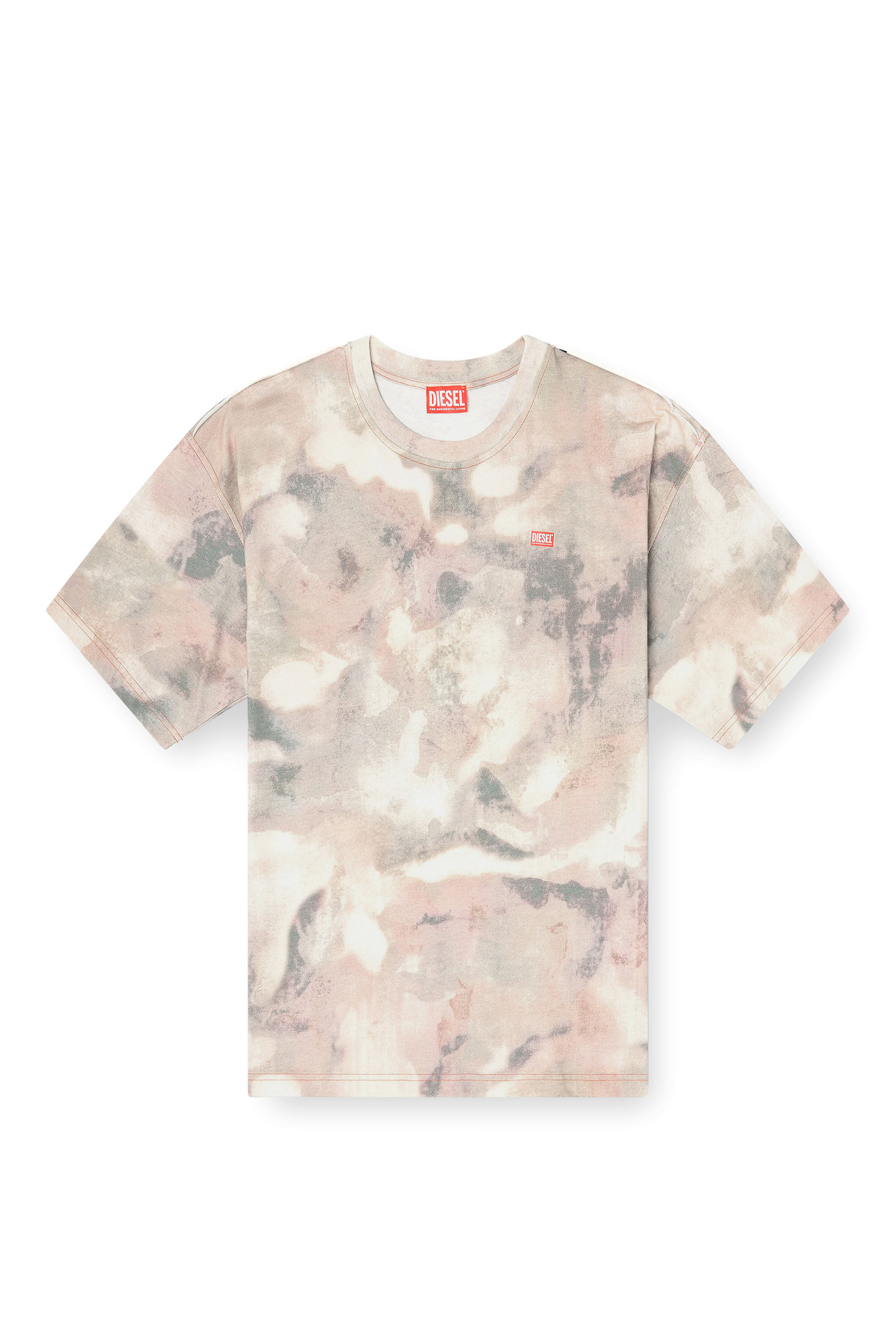 Men's Heavy cotton T-shirt with camo print | Multicolor | Diesel US