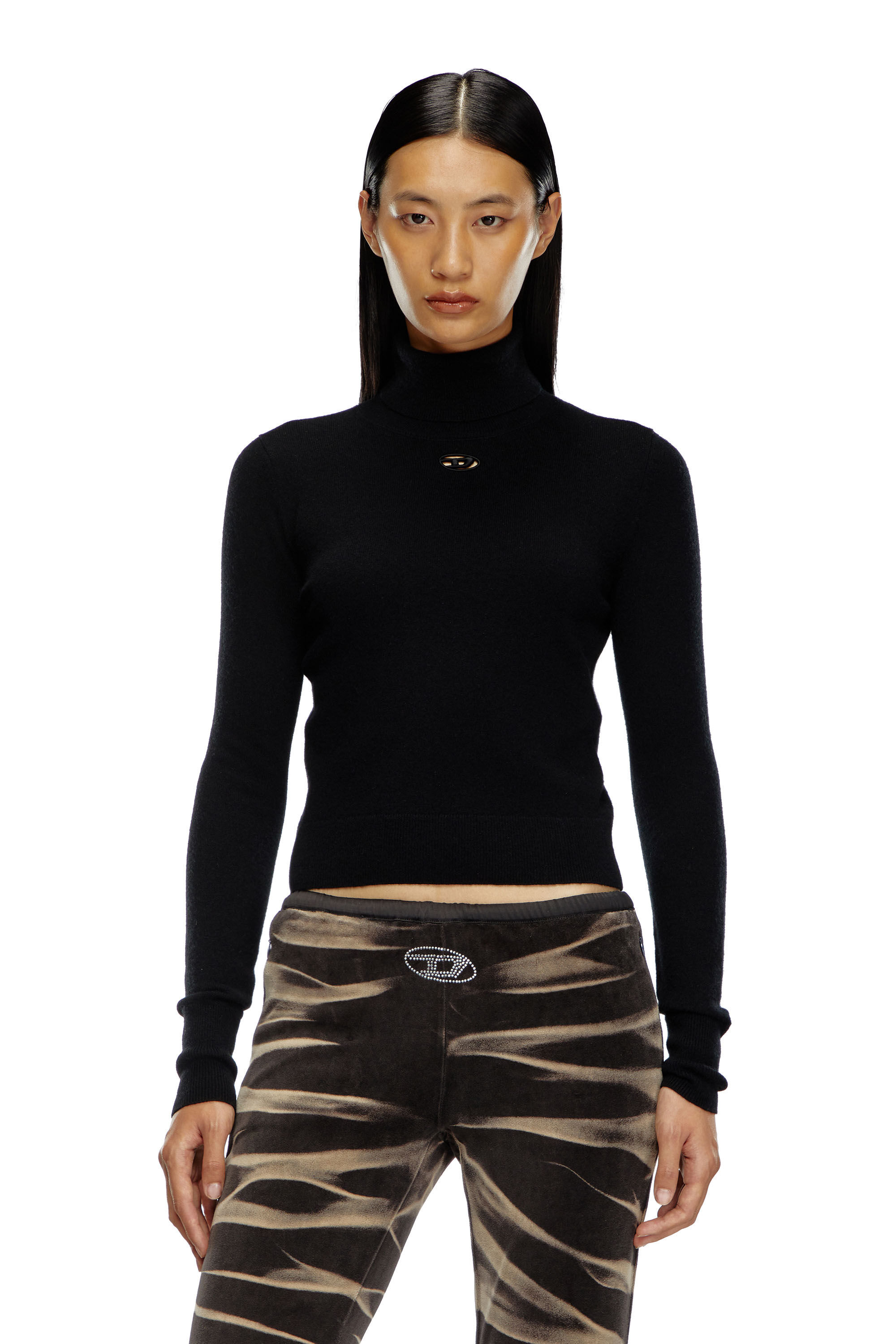 Women's Turtleneck jumper in wool and cashmere | Black | Diesel