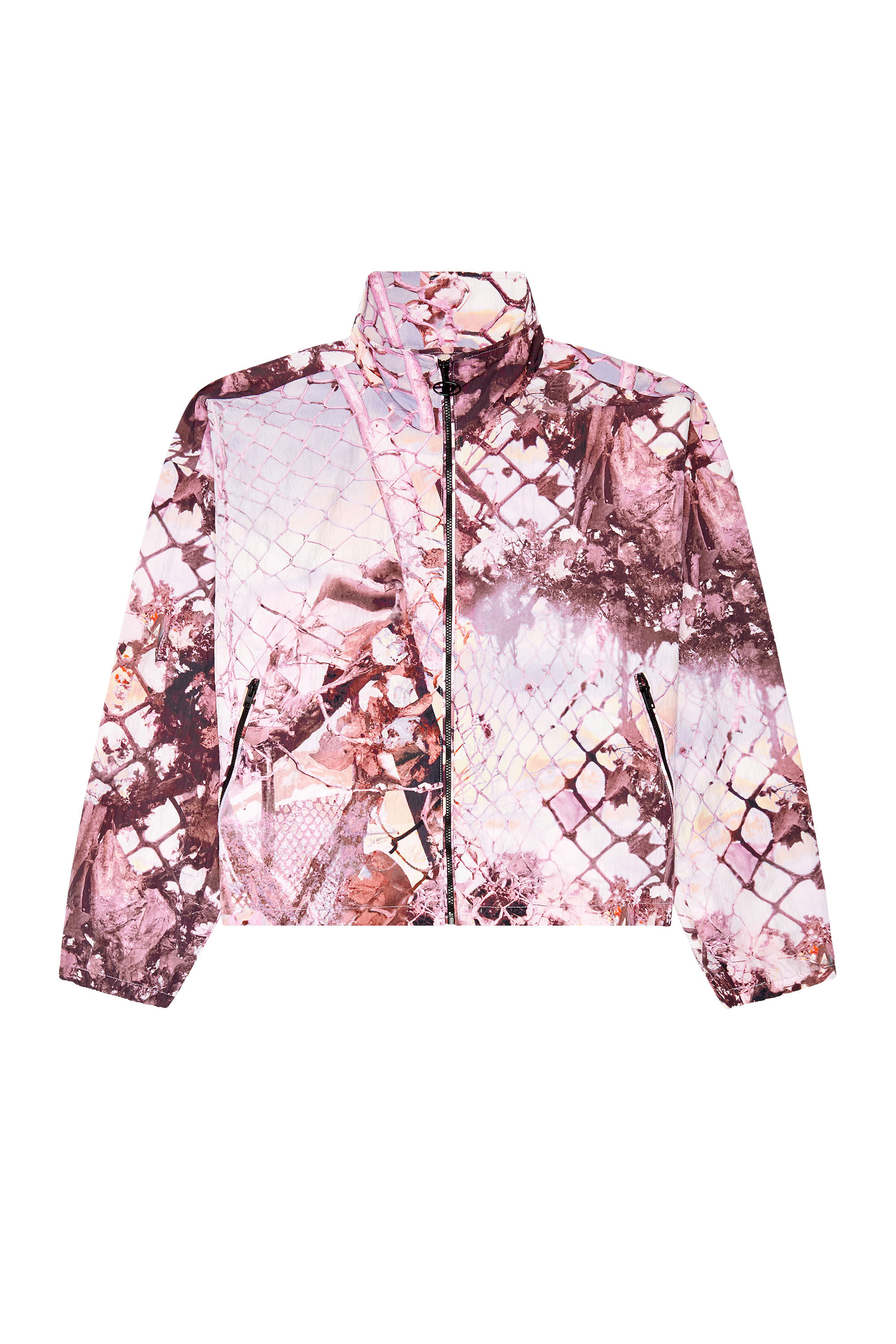 Women's Nylon windbreaker with abstract print | Blue | Diesel