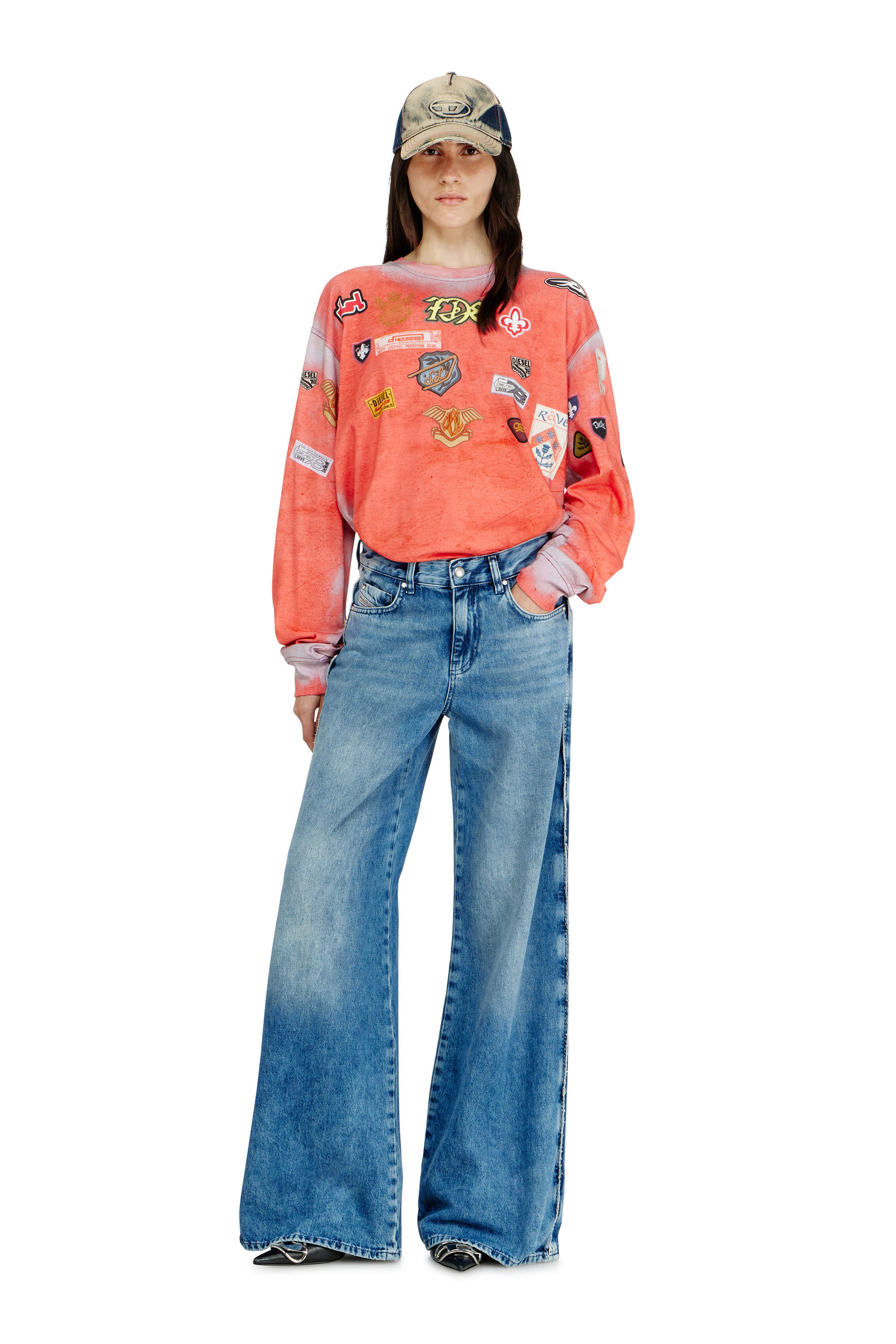 Diesel - Woman's Flare Jeans 1978 D-Akemi 0ADCJ, Medium blue - 2