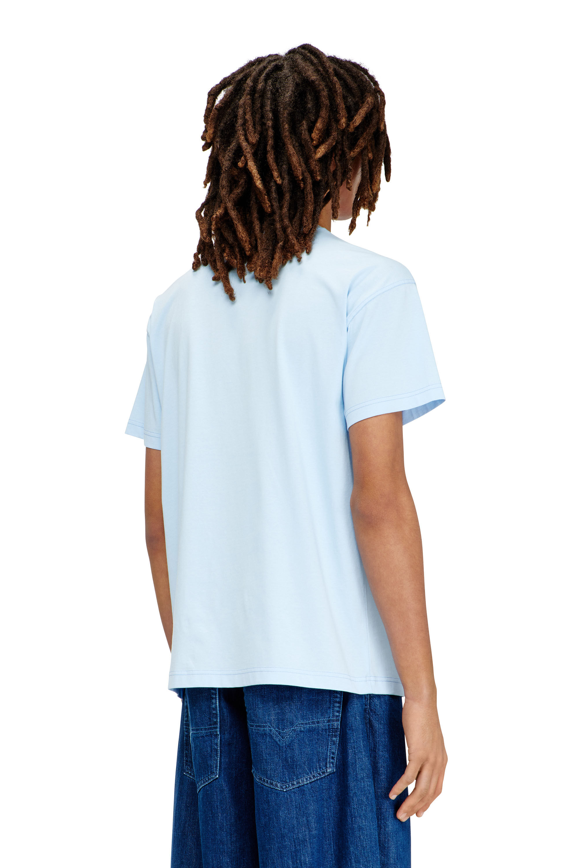 Men's T-shirt with plastisol print | Blue | Diesel US