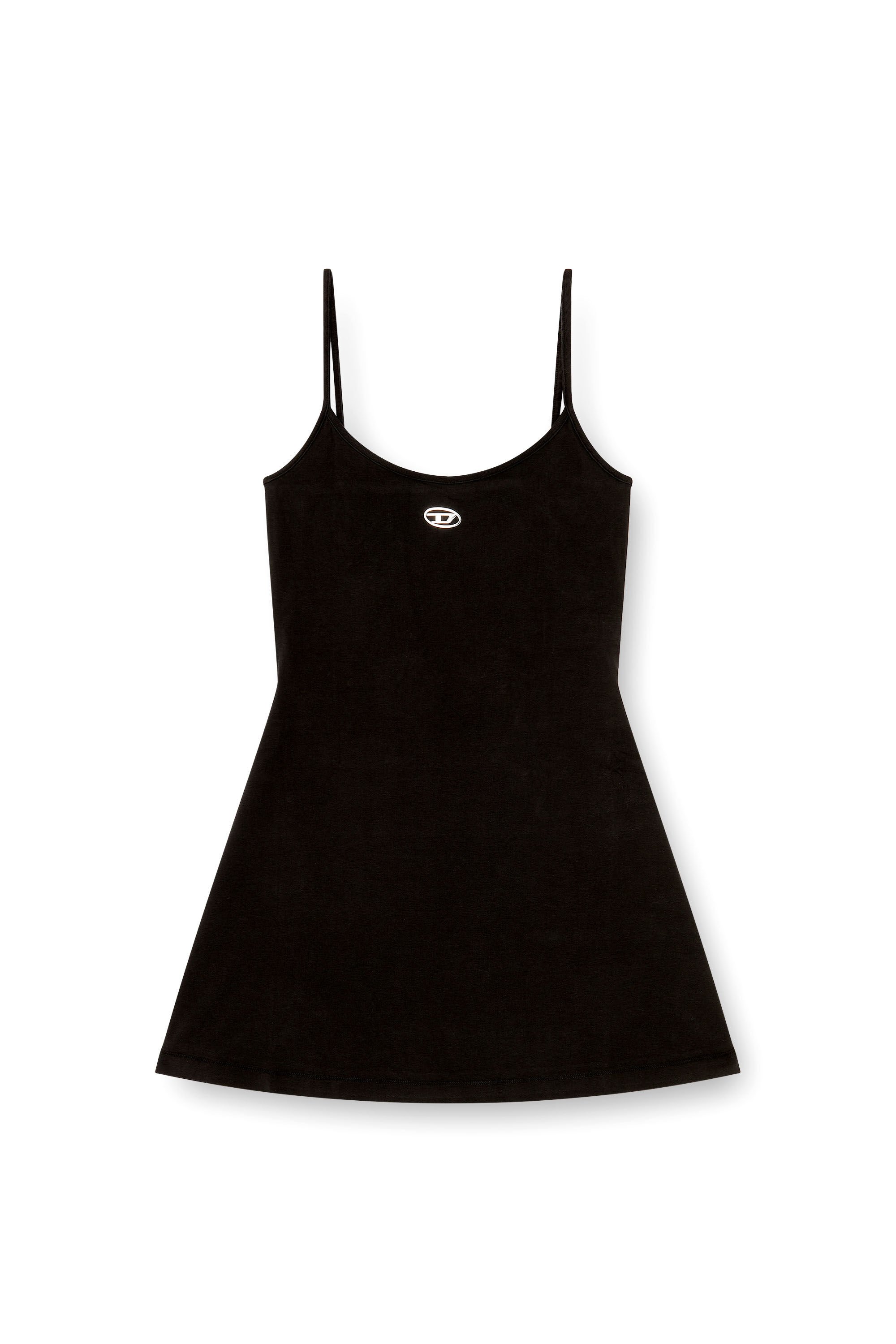 Diesel - D-NEWHOP-OD, Mini vestido de algodón con logotipo Oval D Mujer in Negro - 2