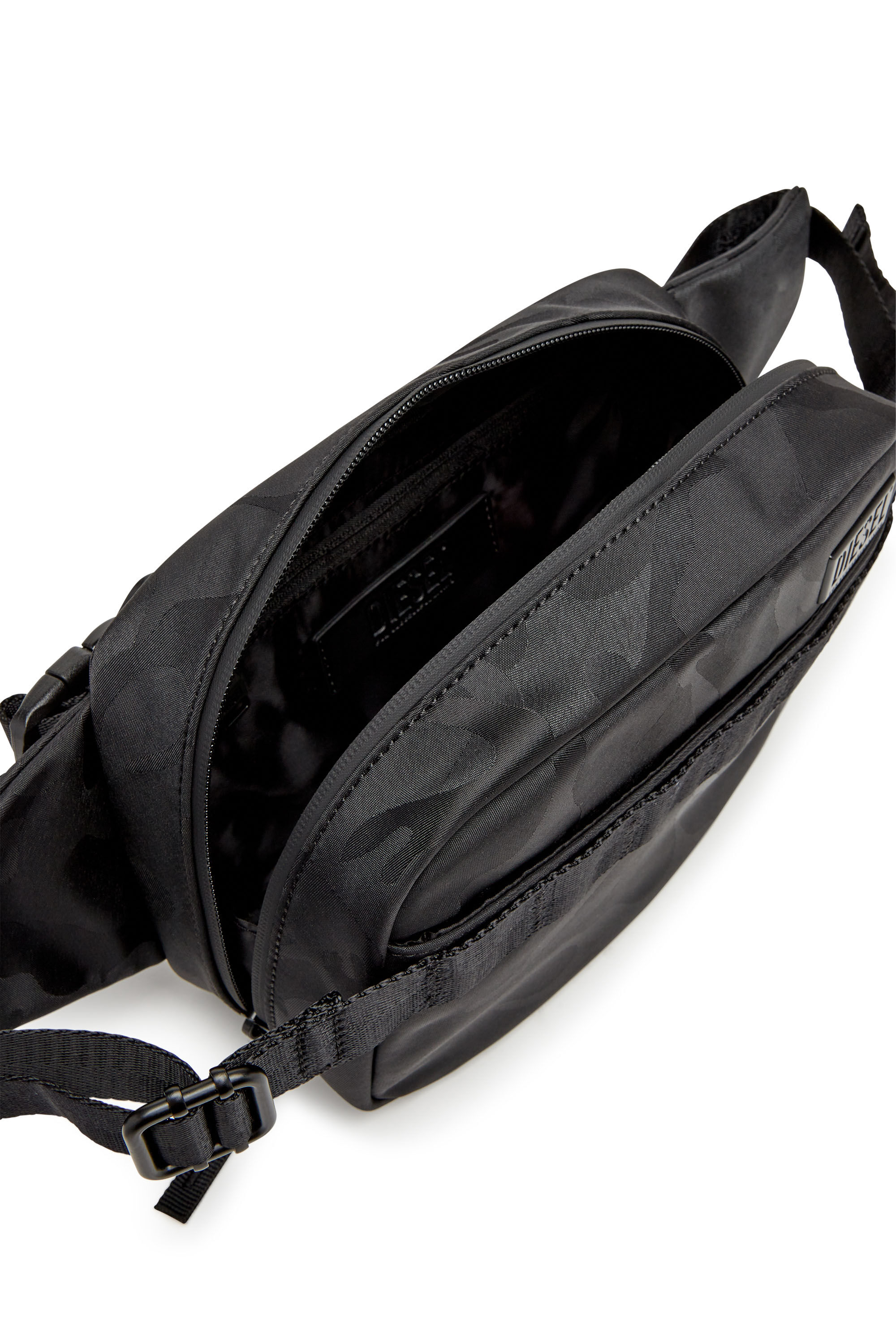Diesel - DSRT BELTBAG, Dsrt-Sac banane utility en nylon imprimé Homme in Noir - 2