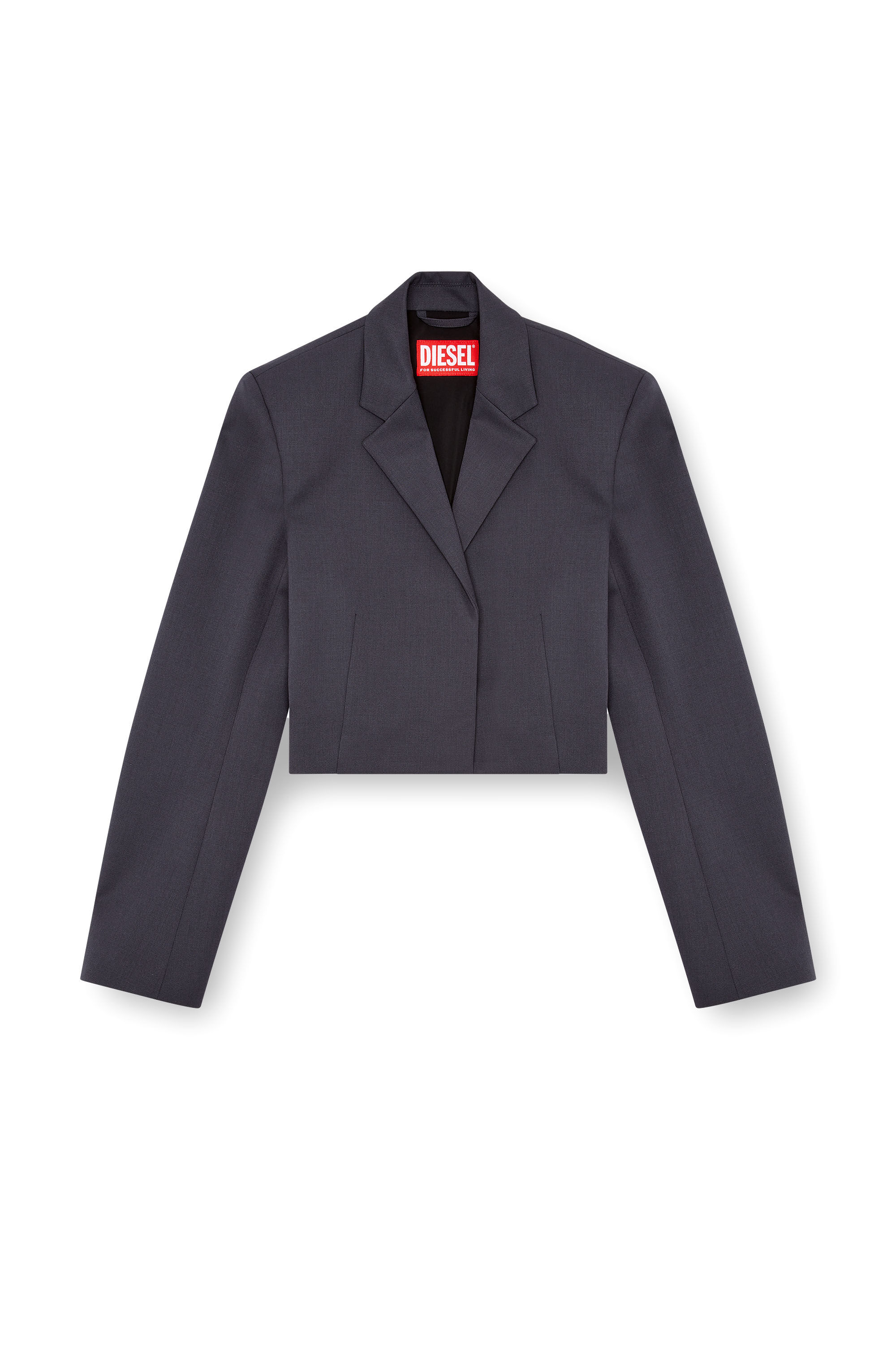 Diesel - G-MILLA-P1, Female's Cropped blazer in stretch wool blend in Dark Grey - 2