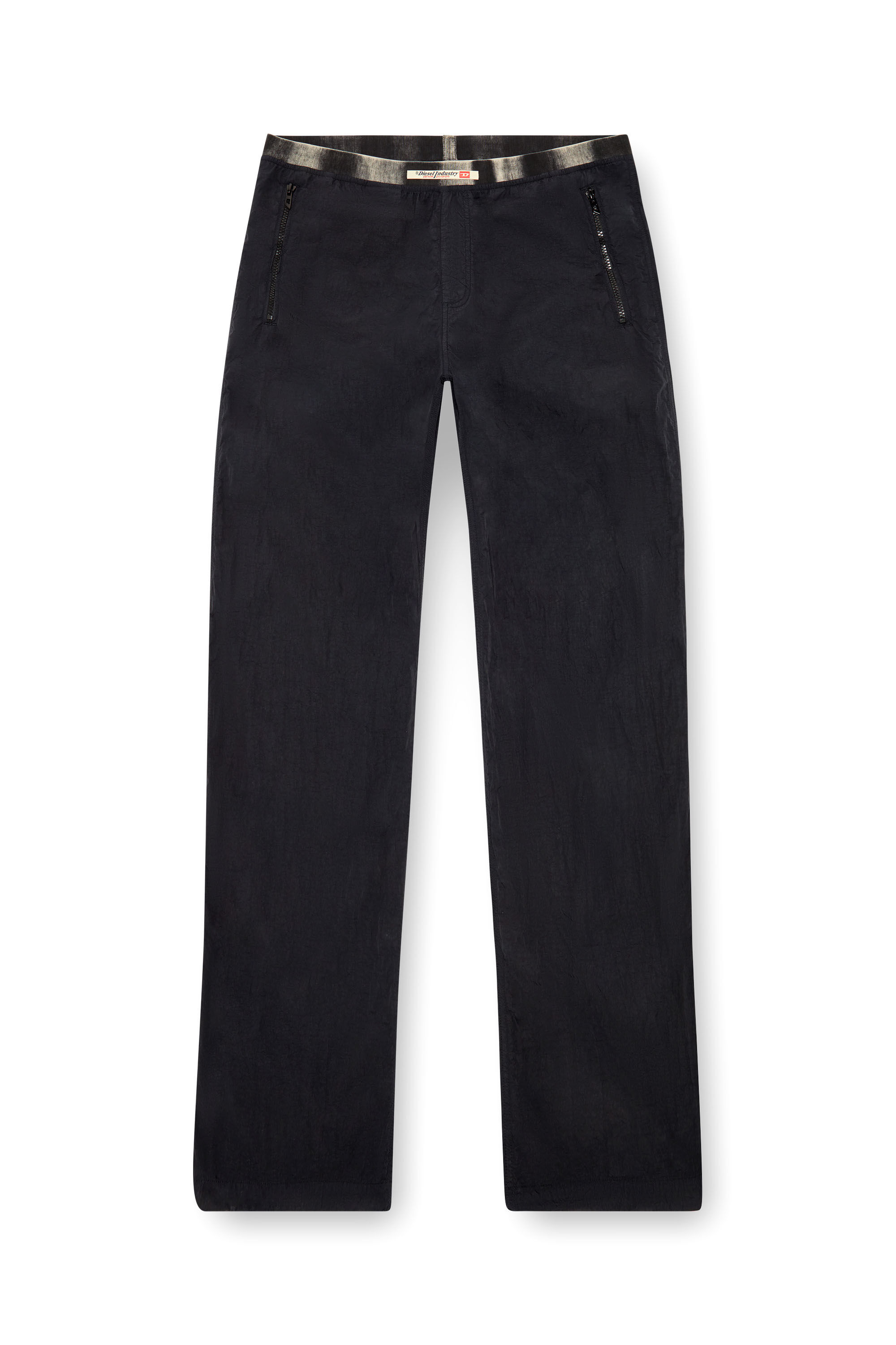 Diesel - P-POST, Pantalon léger en nylon froissé Homme in Noir - 2