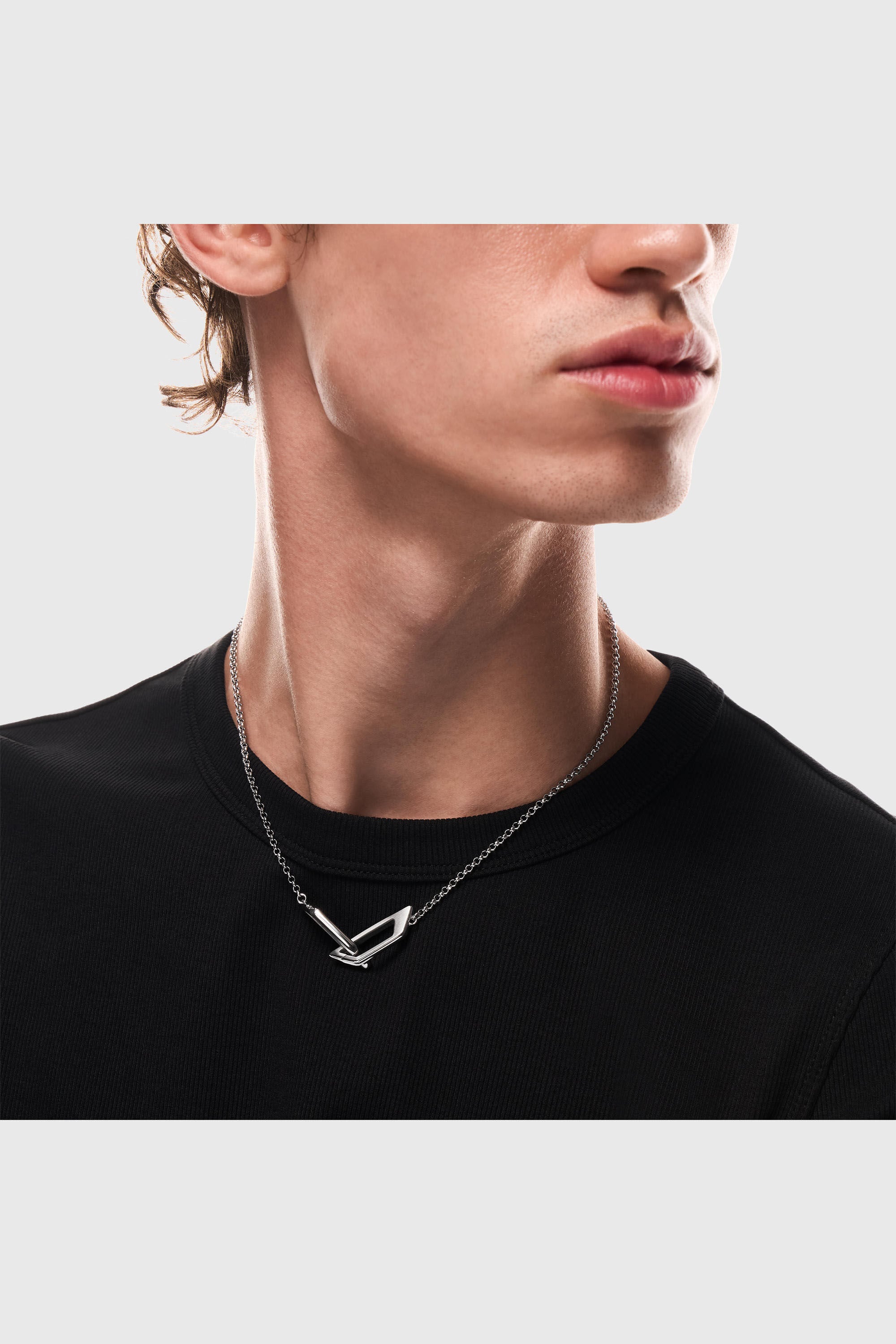Diesel - DX1727040, Collar tipo banda de acero inoxidable Unisex in Plateado - 4