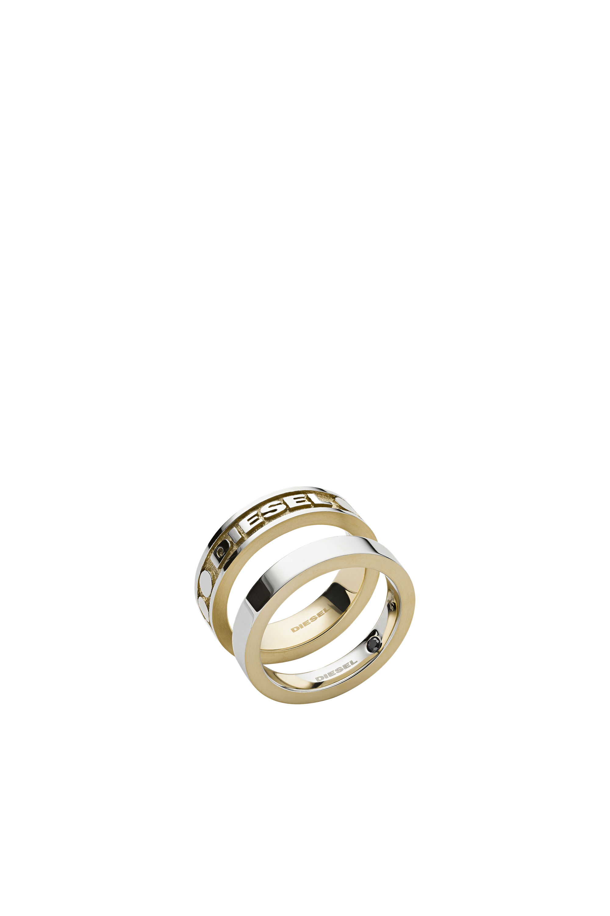 DX1234 Man: Two-Tone Stainless Steel Ring Set | Diesel