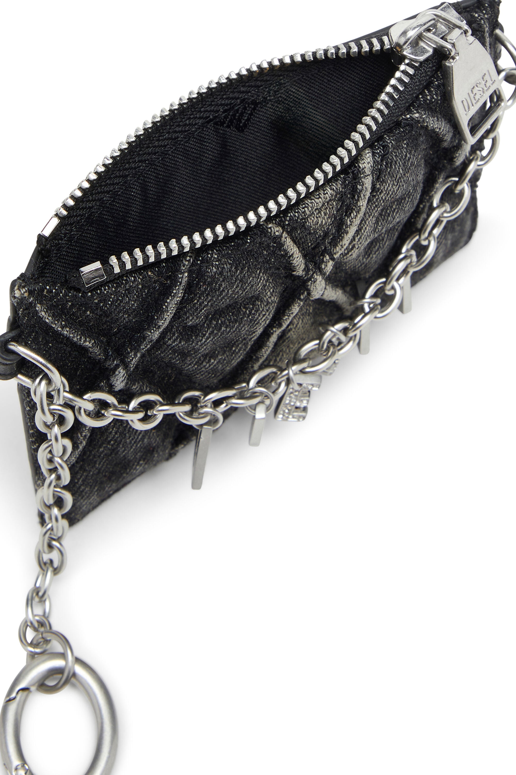 DIESEL 財布 Women's Card holder with chain and zip coin pocket | Grey | Diesel