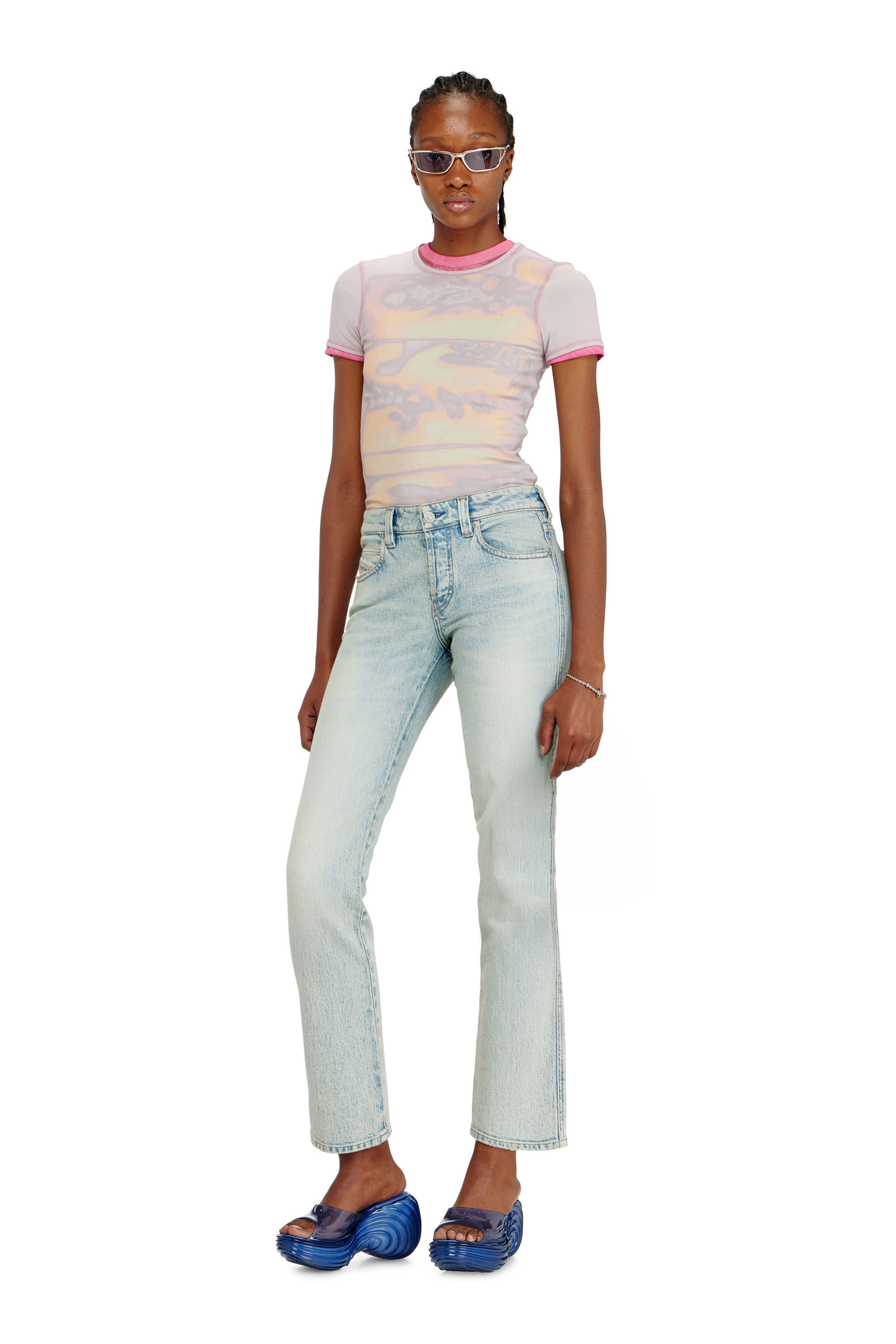 Women's Platform mule in Melflex® | Blue | Diesel