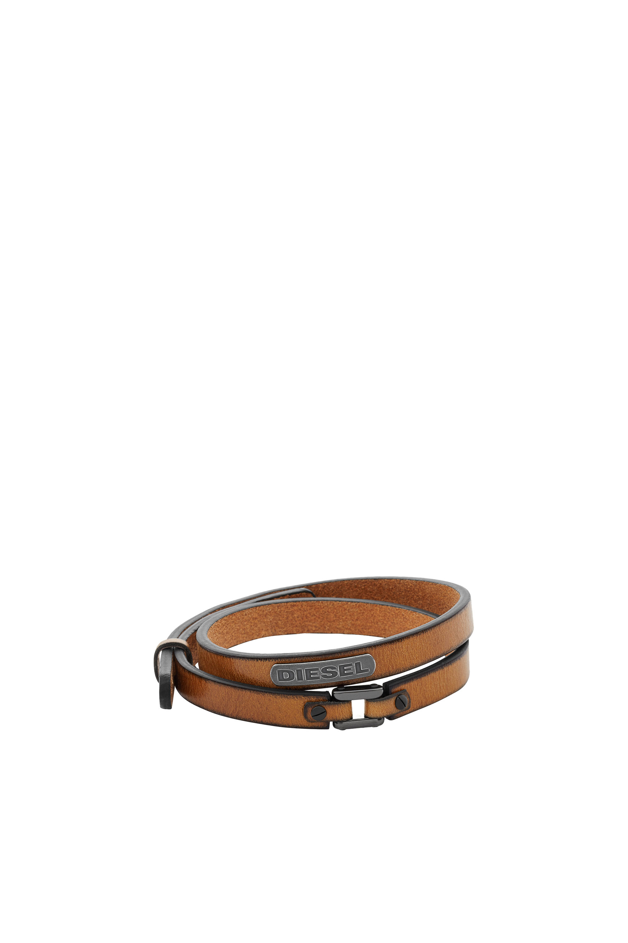 Diesel - DX0984, Male's Bracelet in leather and steel in Brown - 1
