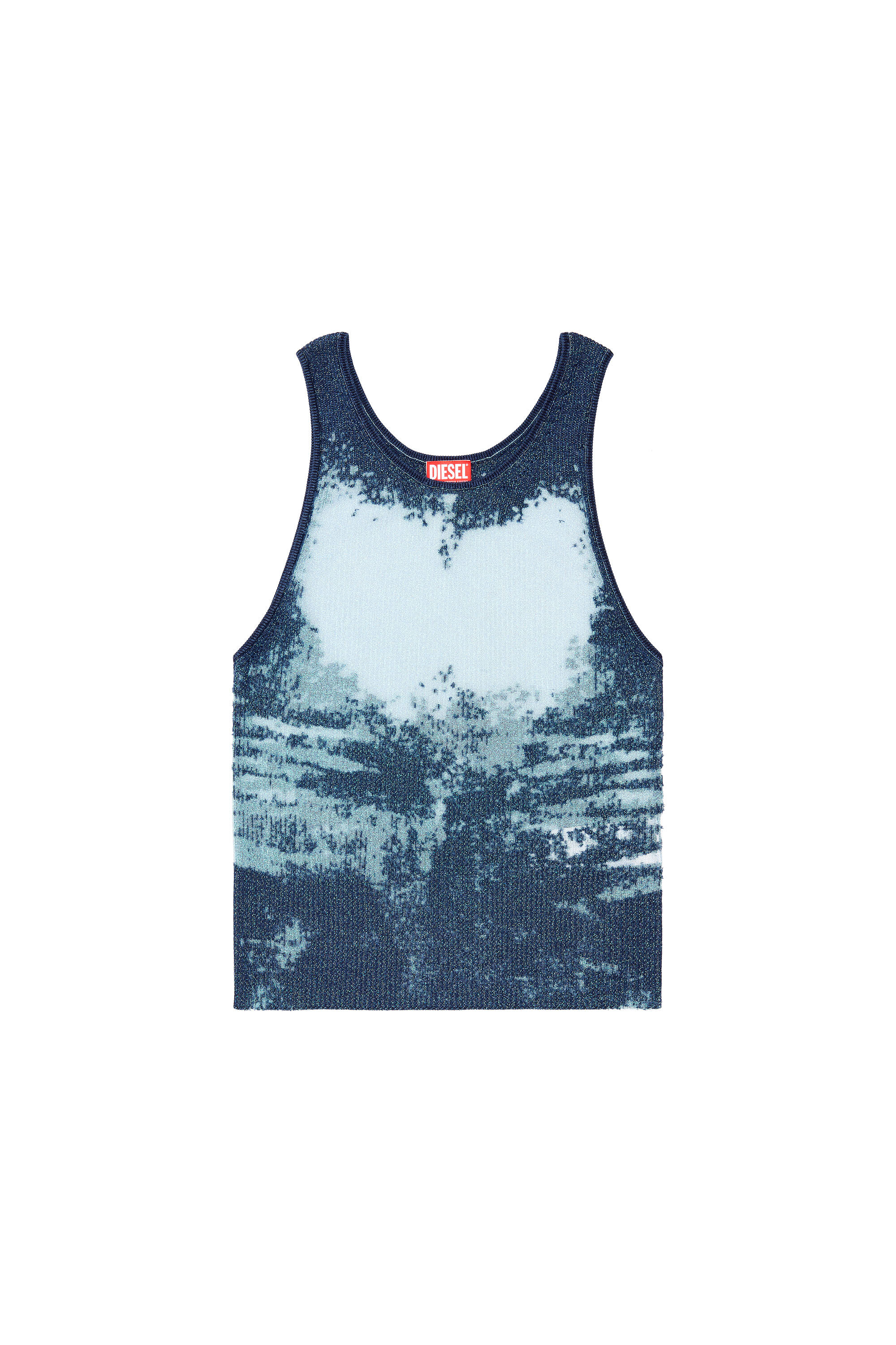 Diesel - K-BOSSINO, Débardeur en maille métallique dévorée Homme in Bleu - 2