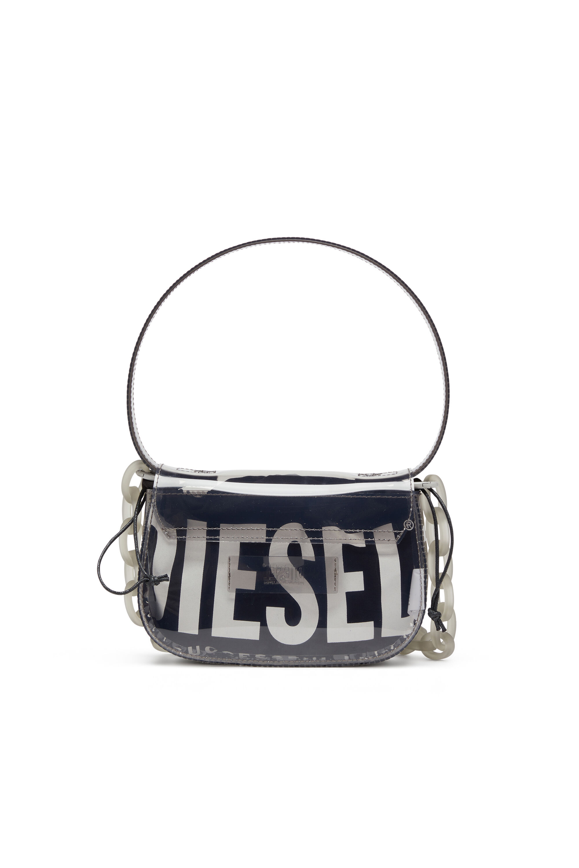 Women's 1DR-Iconic shoulder bag in transparent TPU | Grey | Diesel