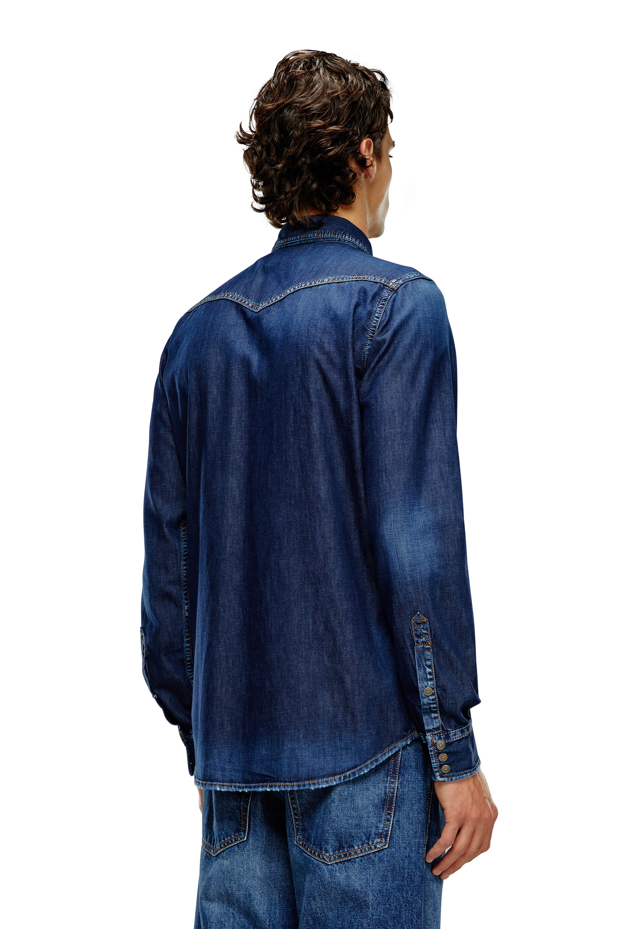 Diesel - D-VEGA, Surchemise en denim Homme in Bleu - 5