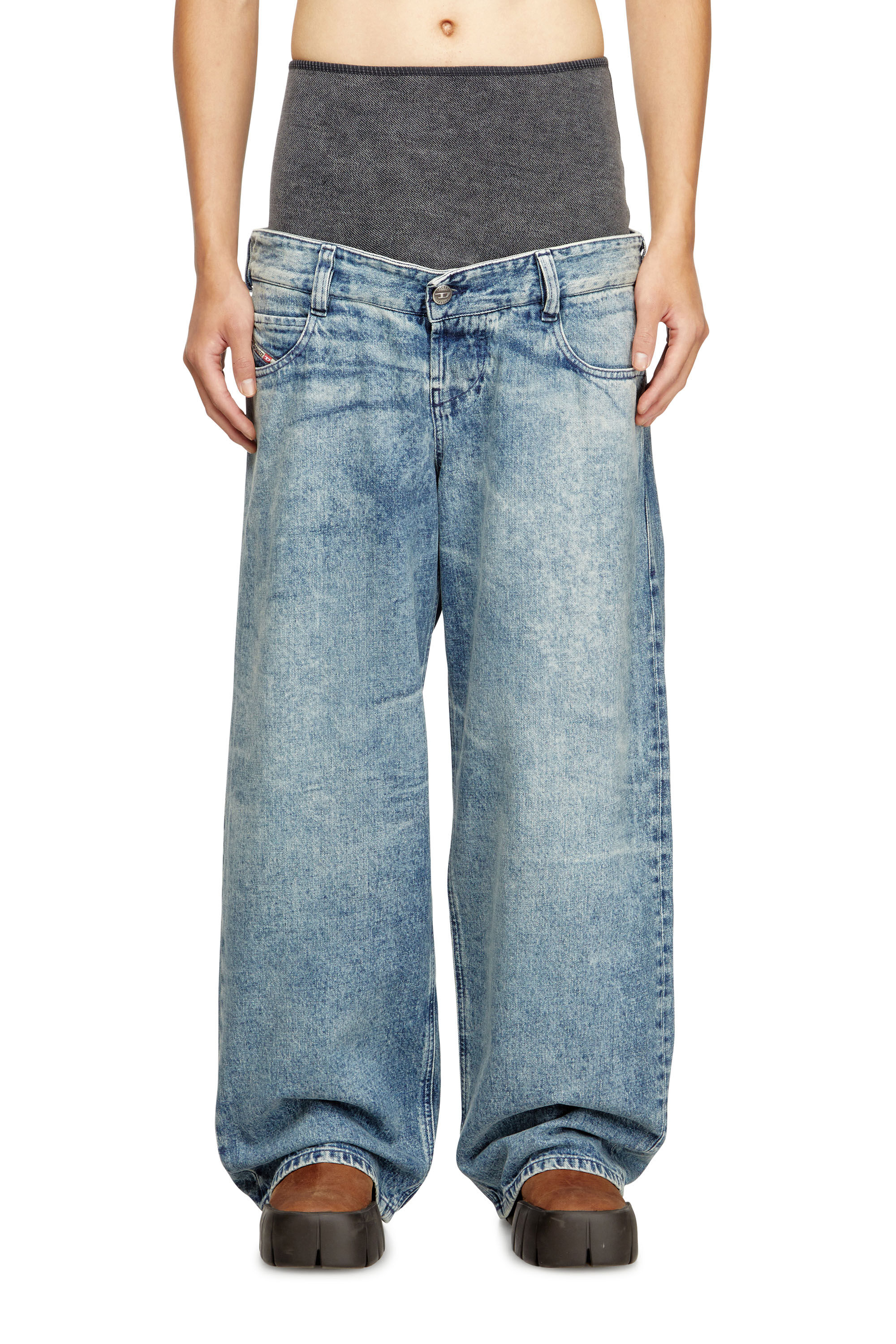 Diesel - Man's Relaxed Jeans D-Eni 09N97, Medium blue - 3