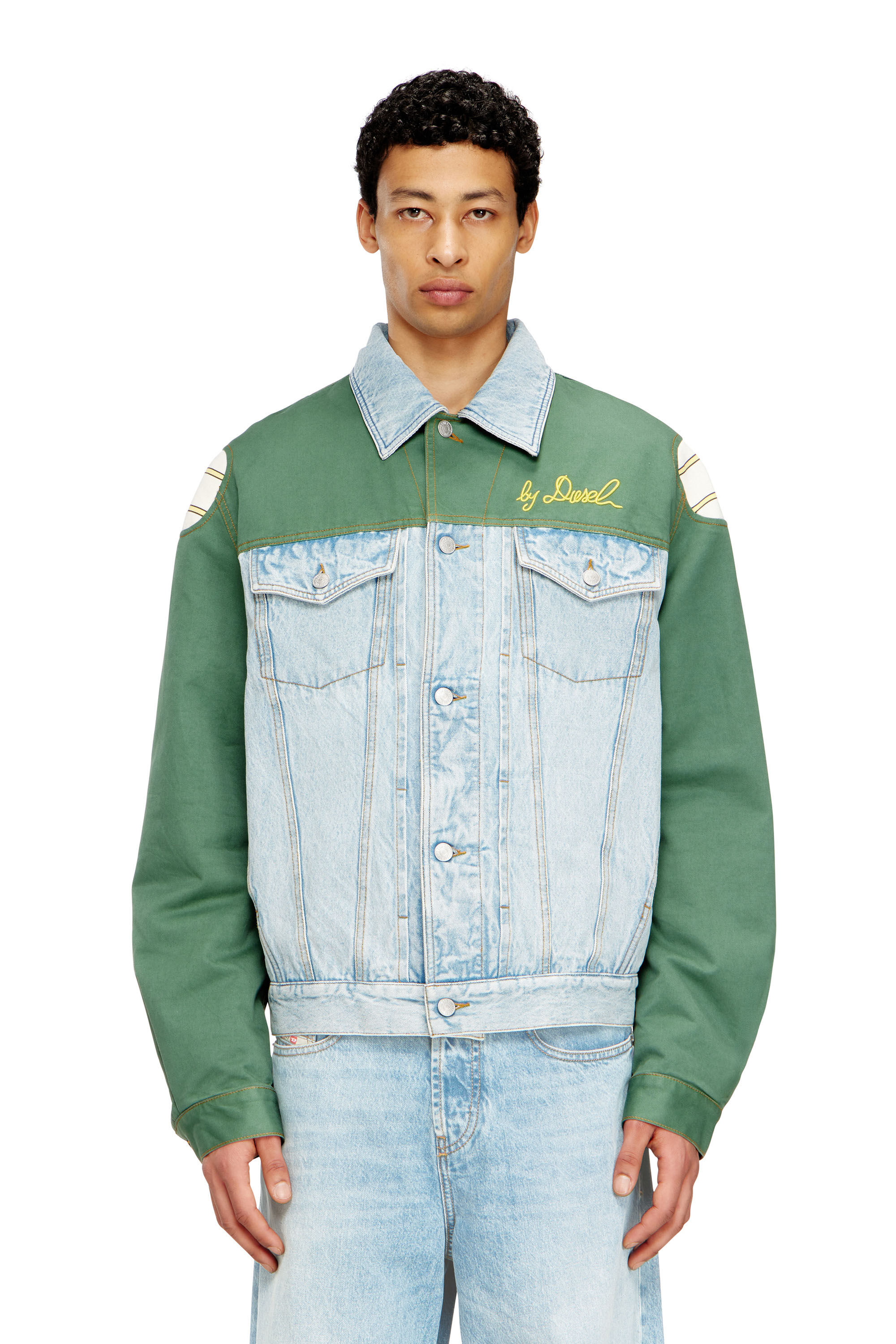 Women's Denim jacket with cotton insert | Multicolor | Diesel