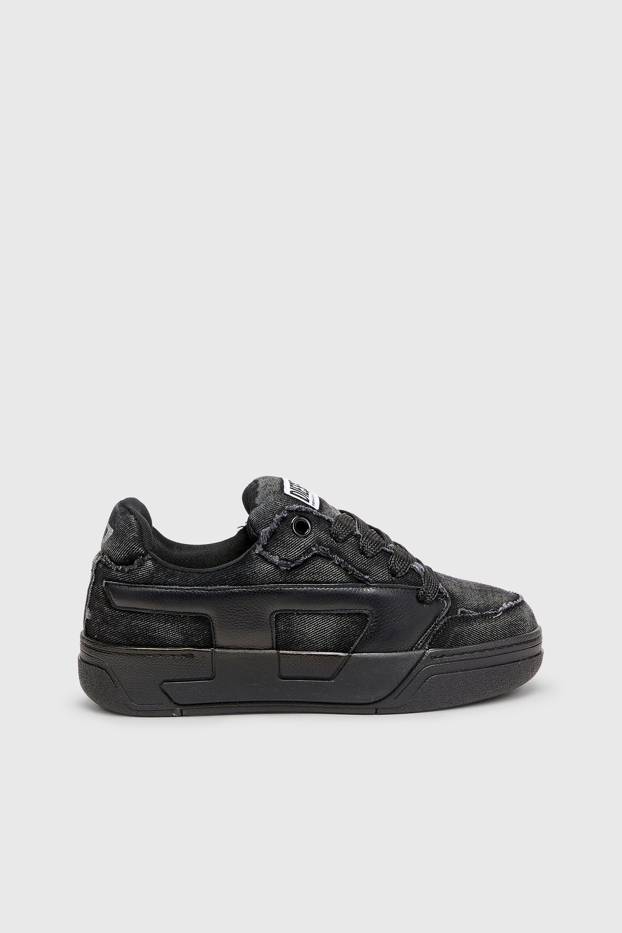 Men's S-D-Ollie - Sneakers in frayed denim e leather | Black