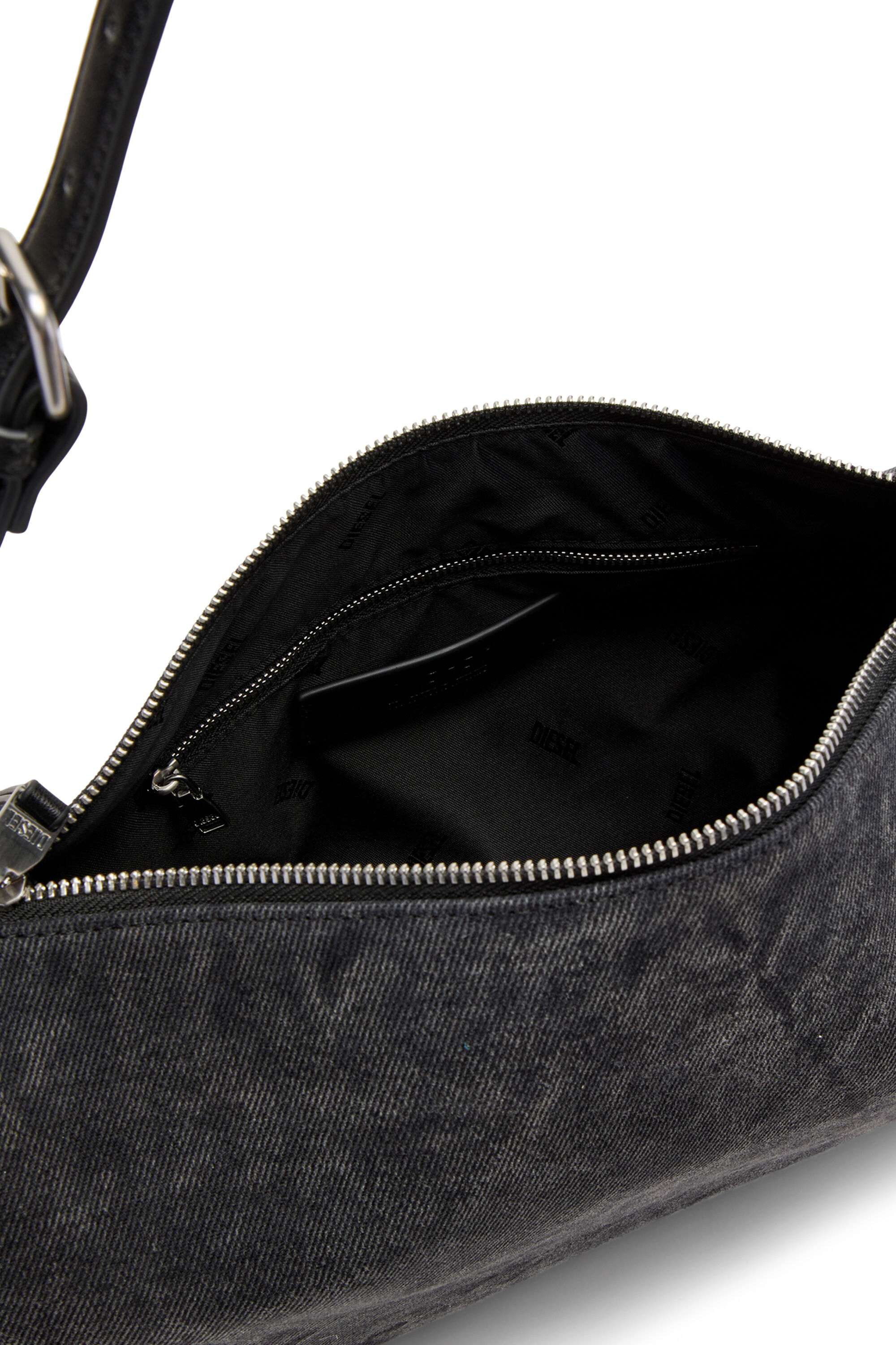 Women's Load-D-Shoulder bag with transparent Oval D sides | Black