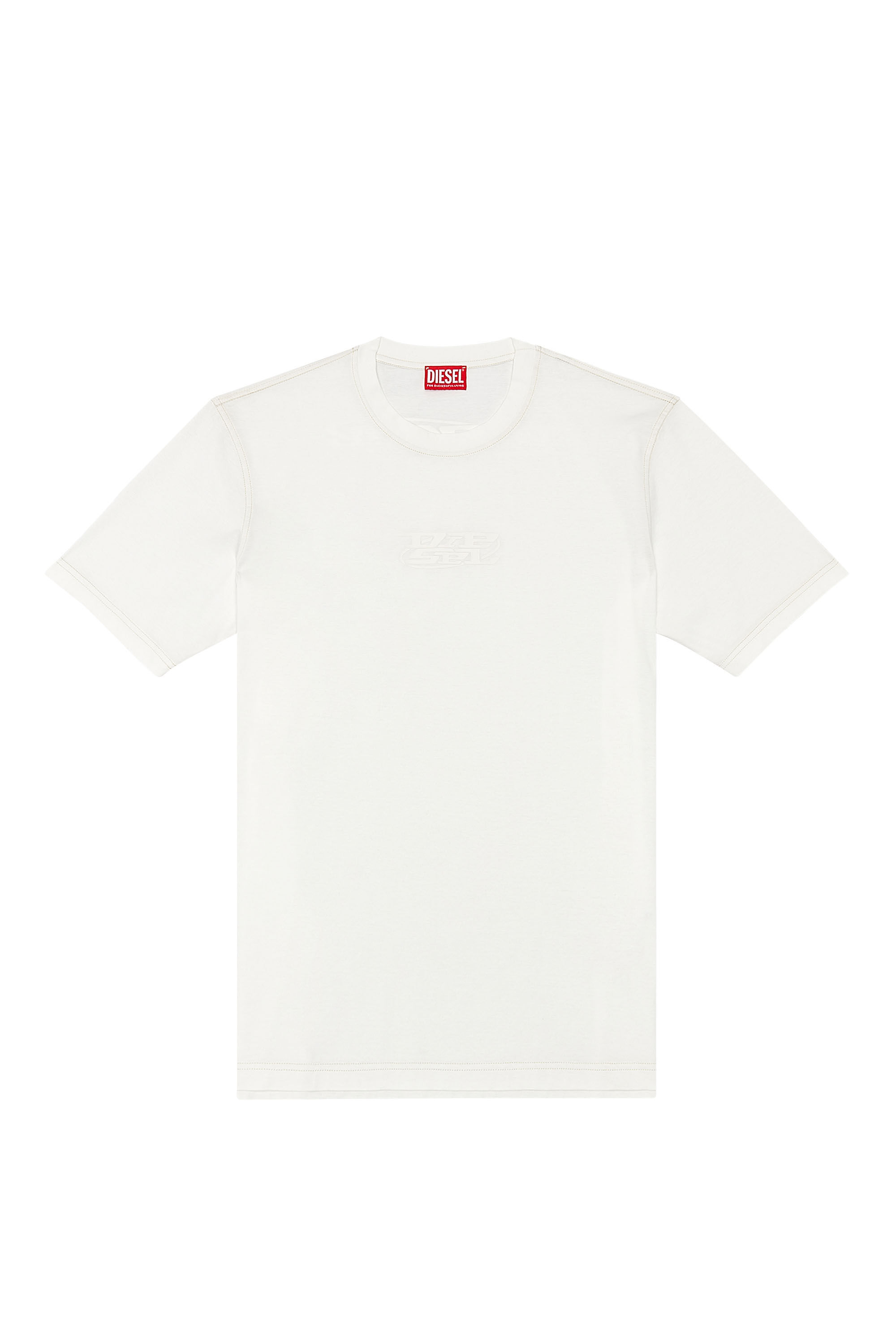 Diesel - T-MUST-SLITS-N, T-shirt en coton mercerisé avec logo imprimé Homme in Blanc - 2