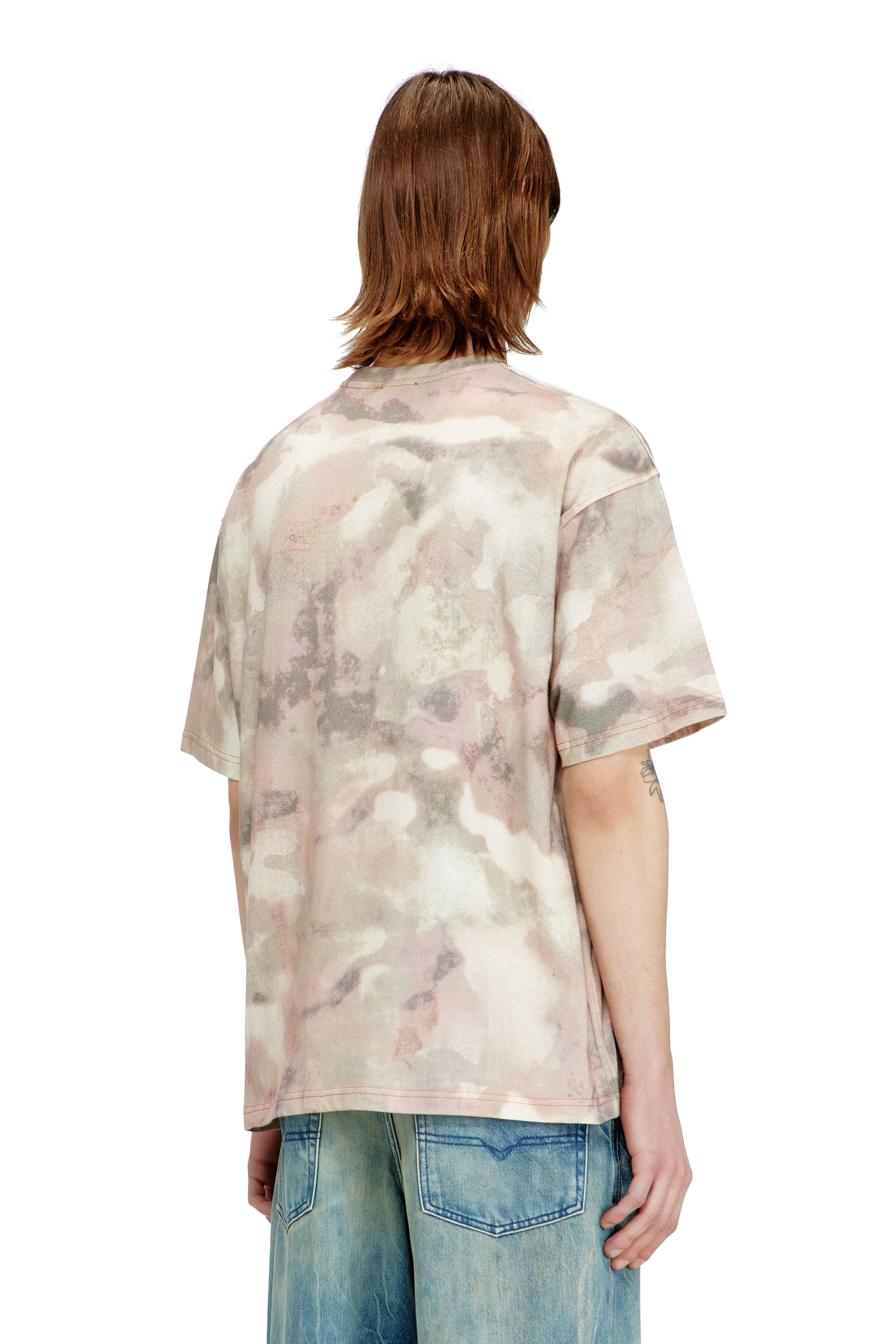 Men's Heavy cotton T-shirt with camo print | Multicolor | Diesel