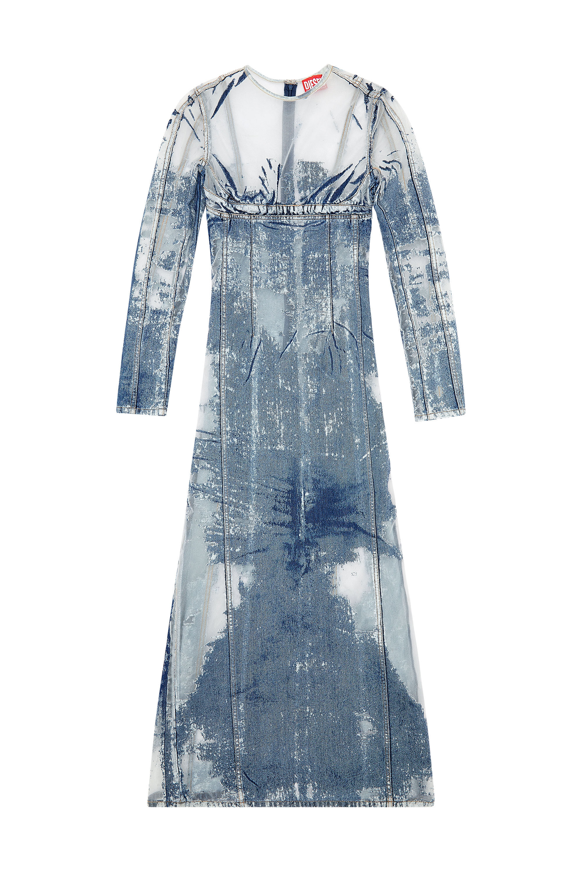 Diesel - DE-NICOLO-FSD, Robe longue en denim avec effet dévoré Femme in Bleu - 2