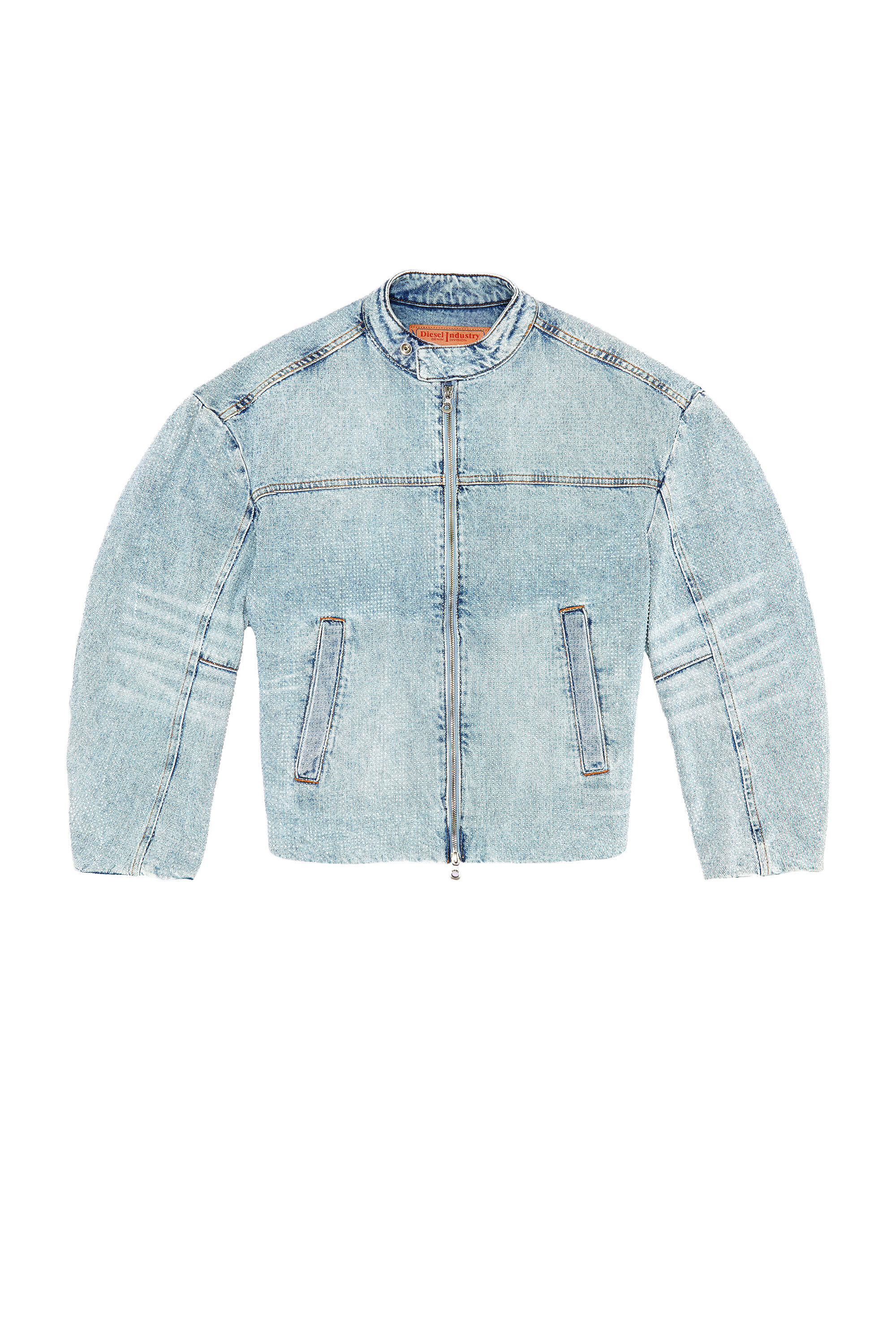 Diesel - DE-MARGE-FSE, Veste oversize en denim cristal Femme in Bleu - 2
