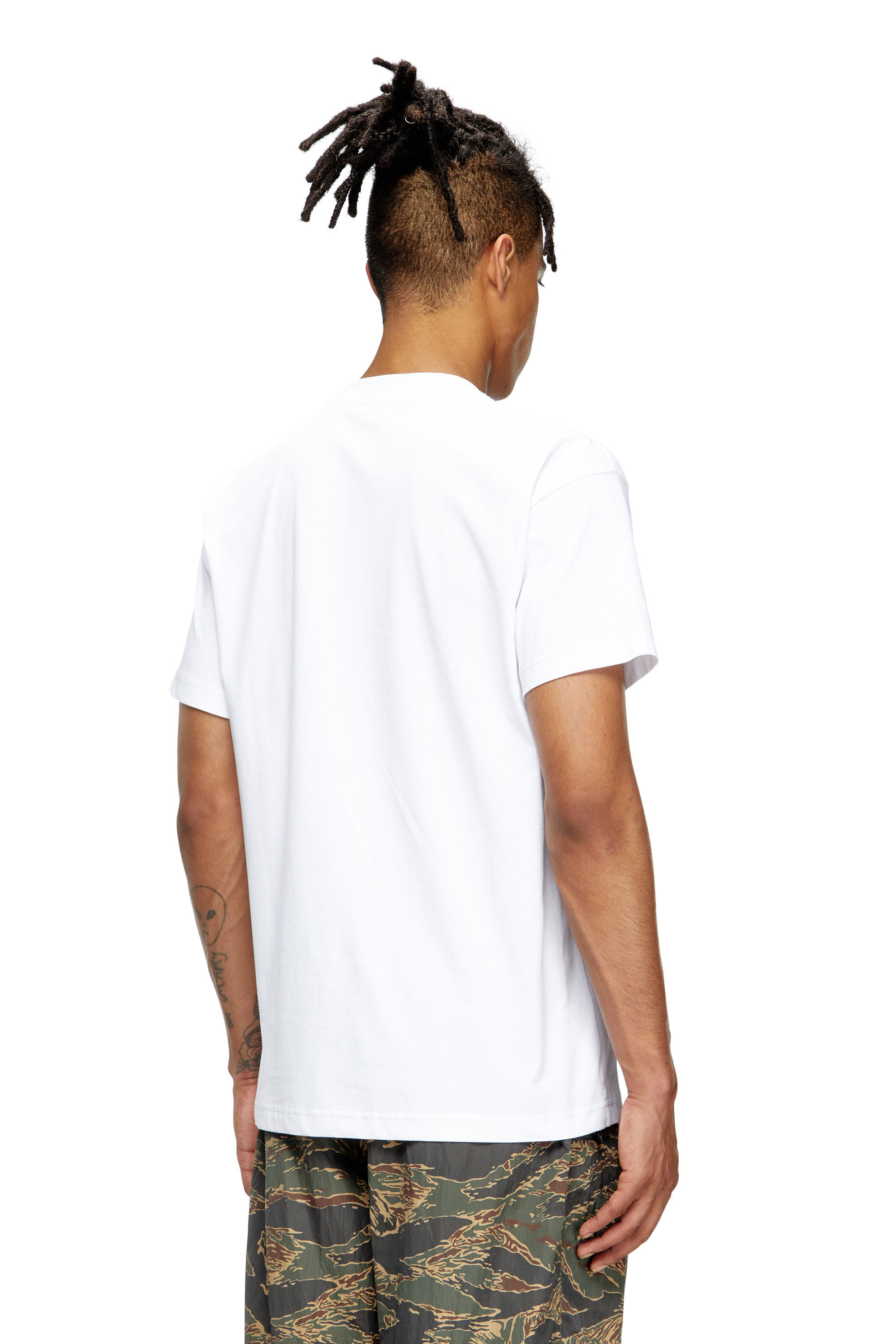 Men's T-shirt with Oval D logo | White | Diesel