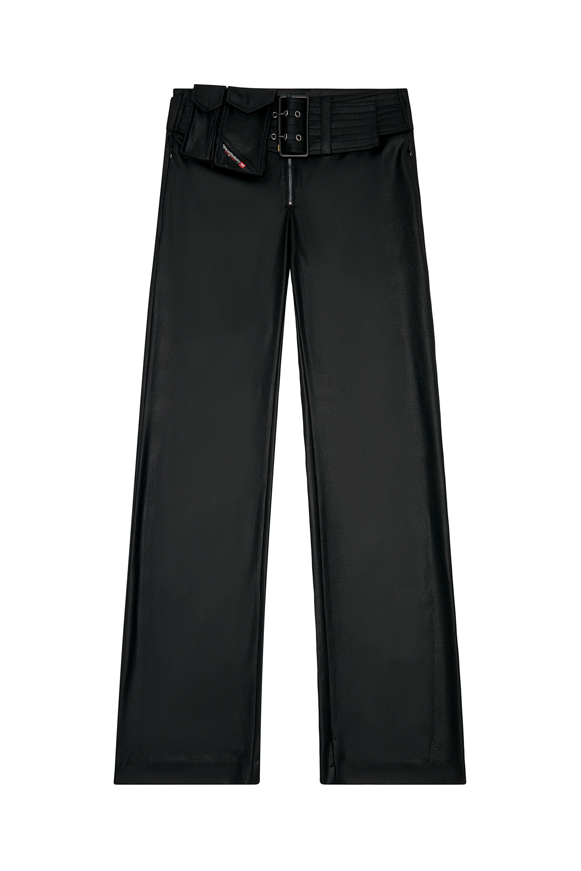Diesel - P-FRELANA, Pantalon en laine ceinturé avec poches utility Femme in Noir - 2
