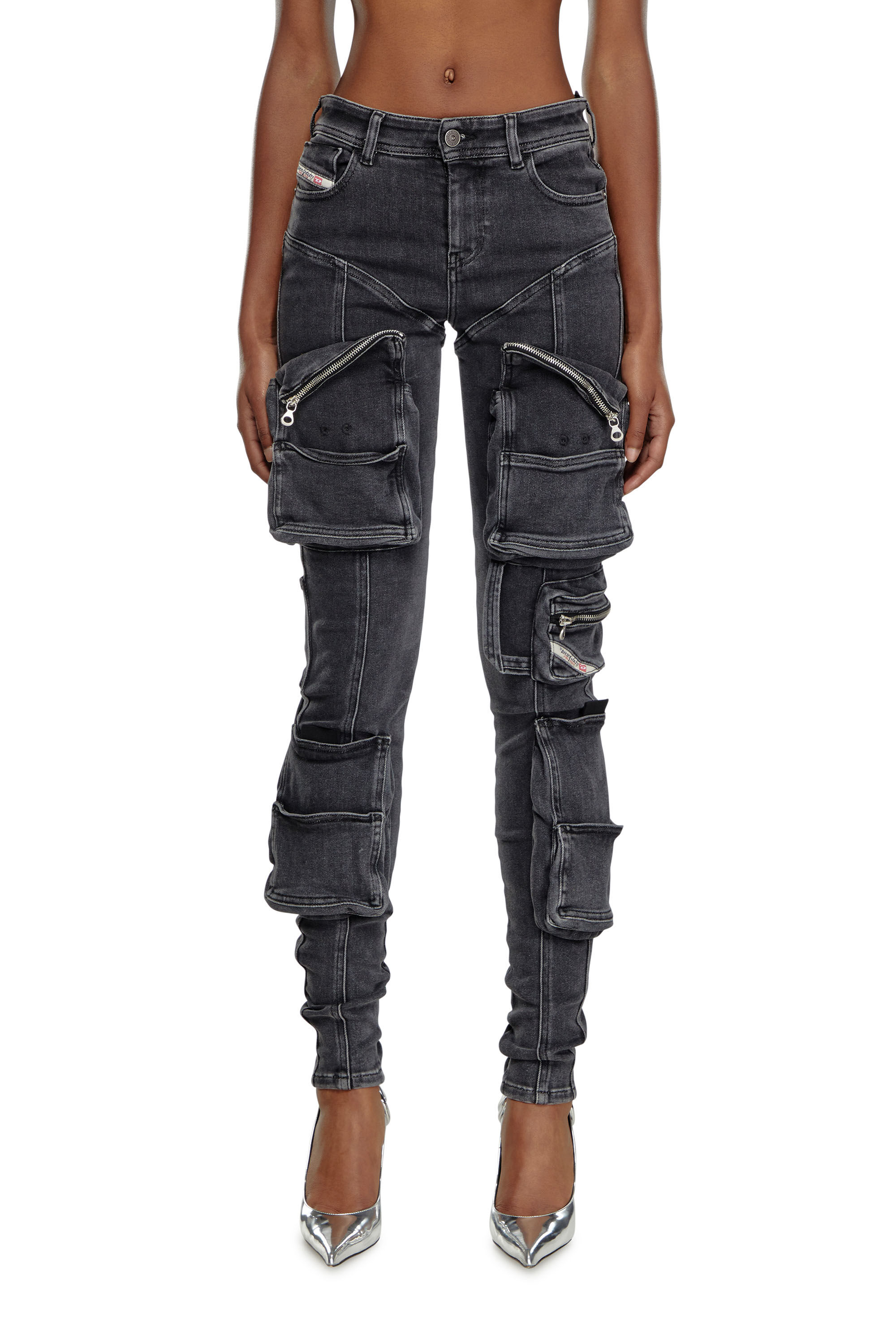 Diesel - Female's Skinny Jeans 1984 Slandy-High 09F27, Black/Dark Grey - 3