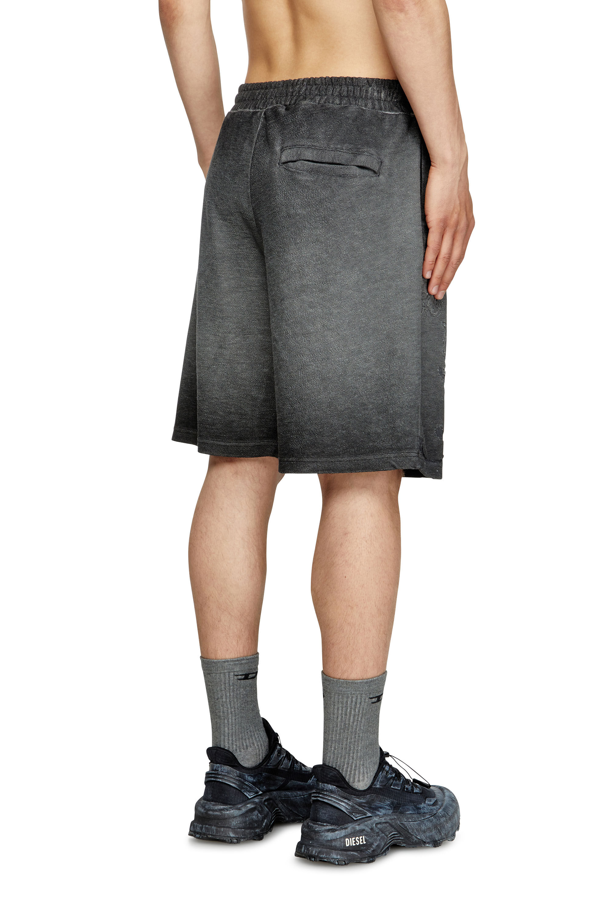Men's Sweat shorts with phoenix devoré | Grey | Diesel