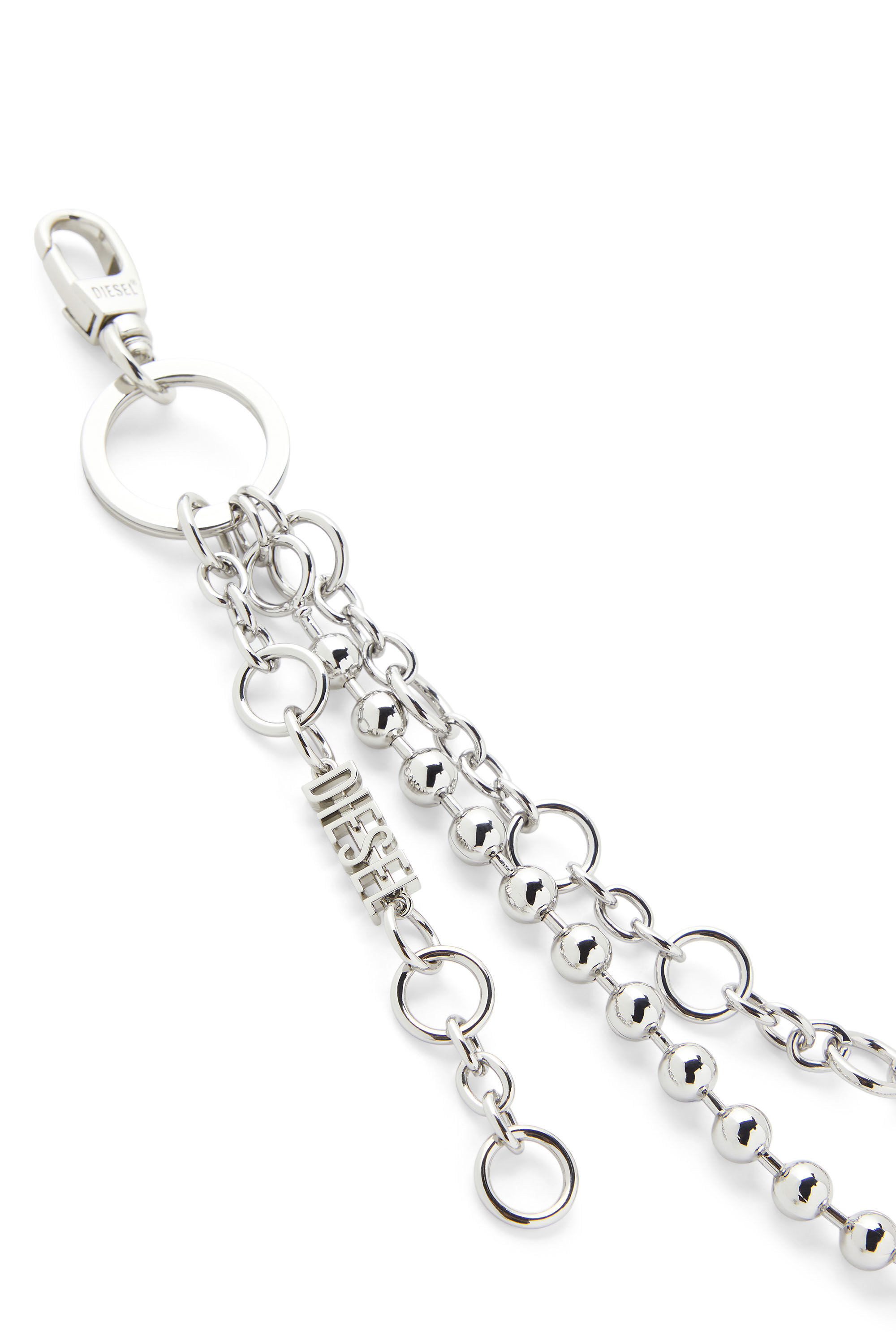 Women's Layered chain charm with heart and Diesel pendant | Silver