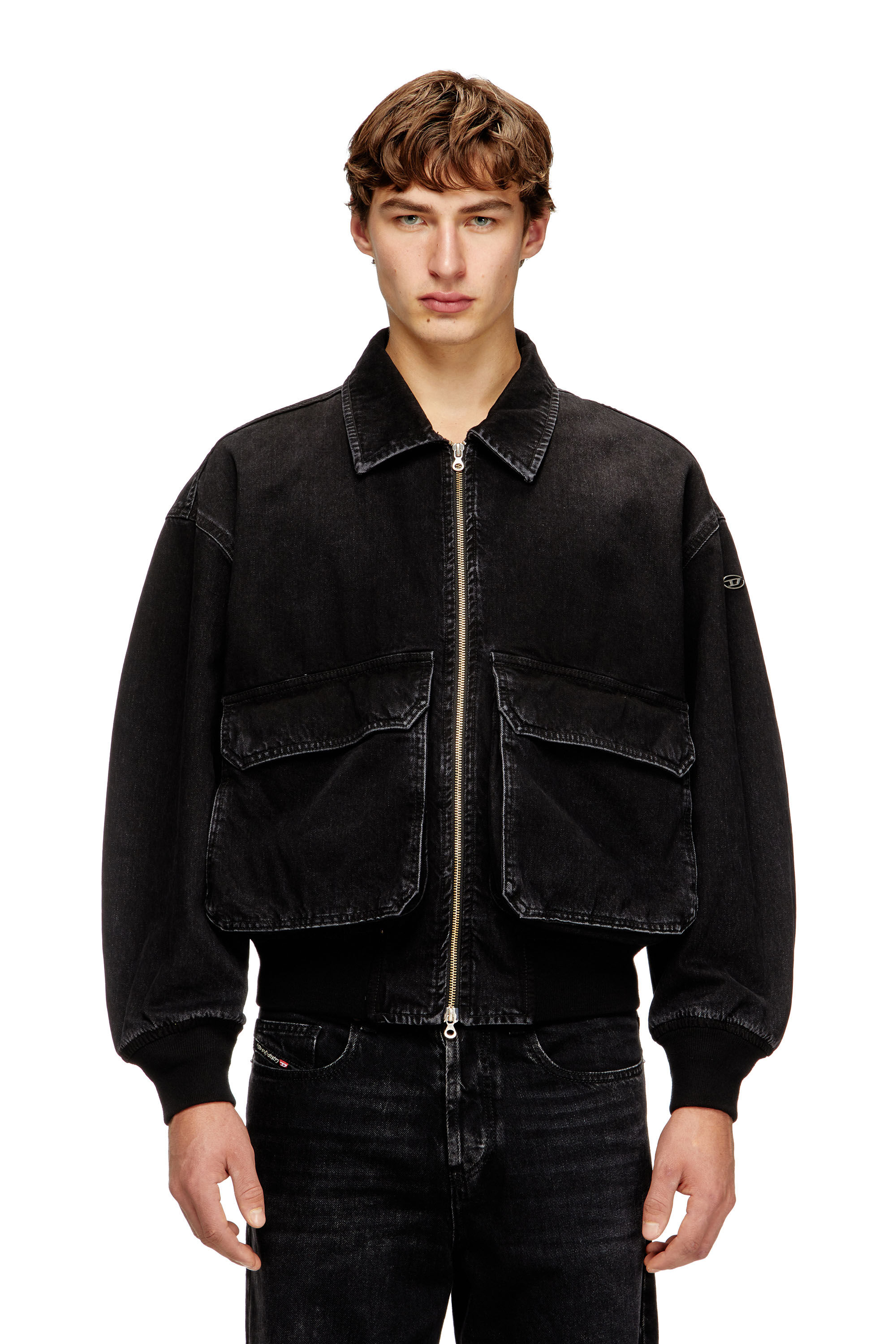 DIESEL ブラック MA-1ジャケット TYPE RR-55 Women's Jacket in denim | Black | Diesel