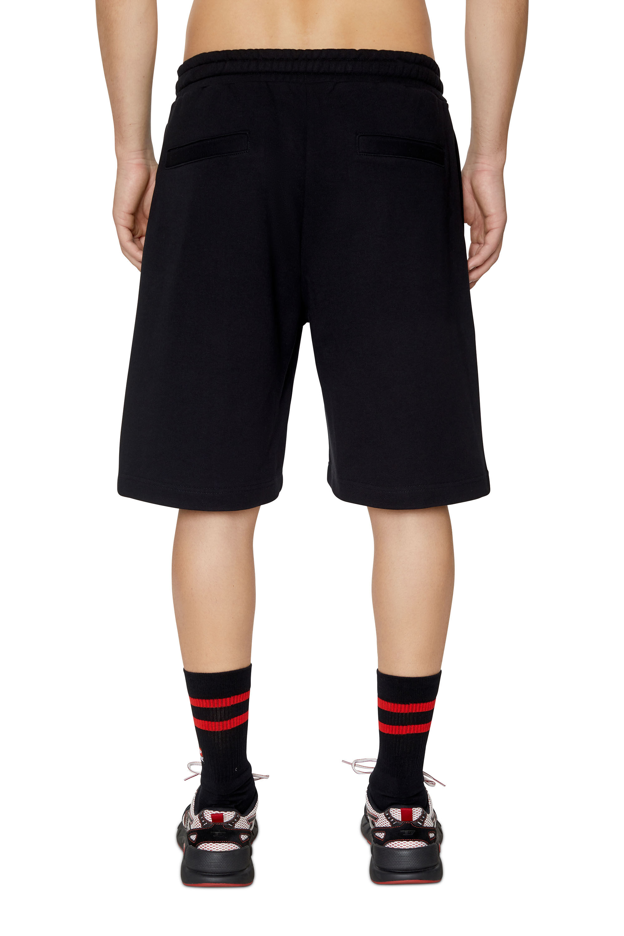 Diesel - P-CROWN-DIV, Man's Sweat shorts with logo embroidery in Black - 5