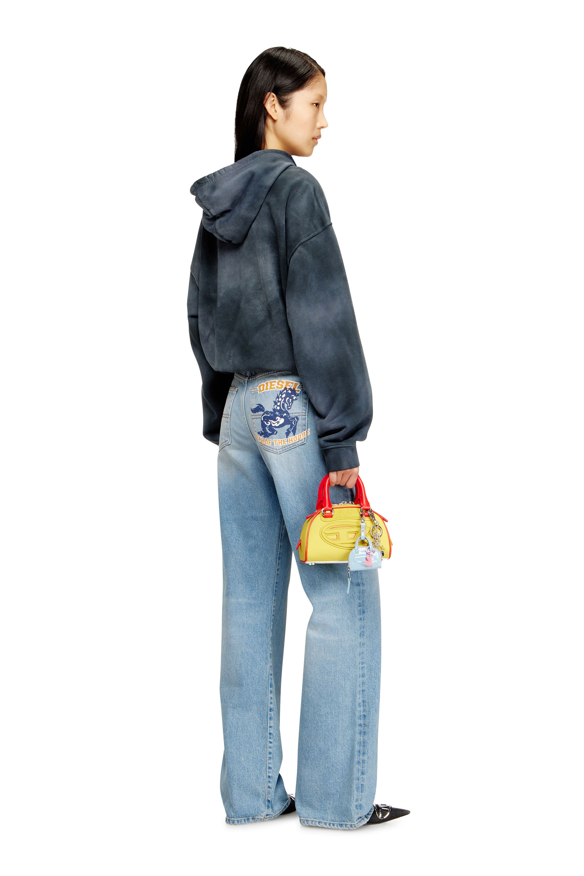 Women's 1DR Dome-Colour-block mini bowling bag | Yellow | Diesel