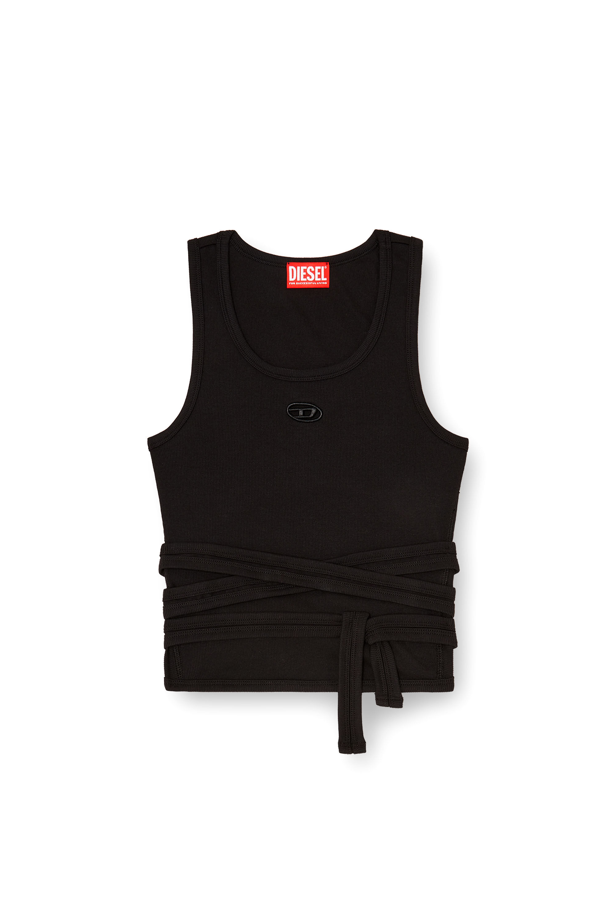 Women's Crop top with wrap-around laces | Black | Diesel