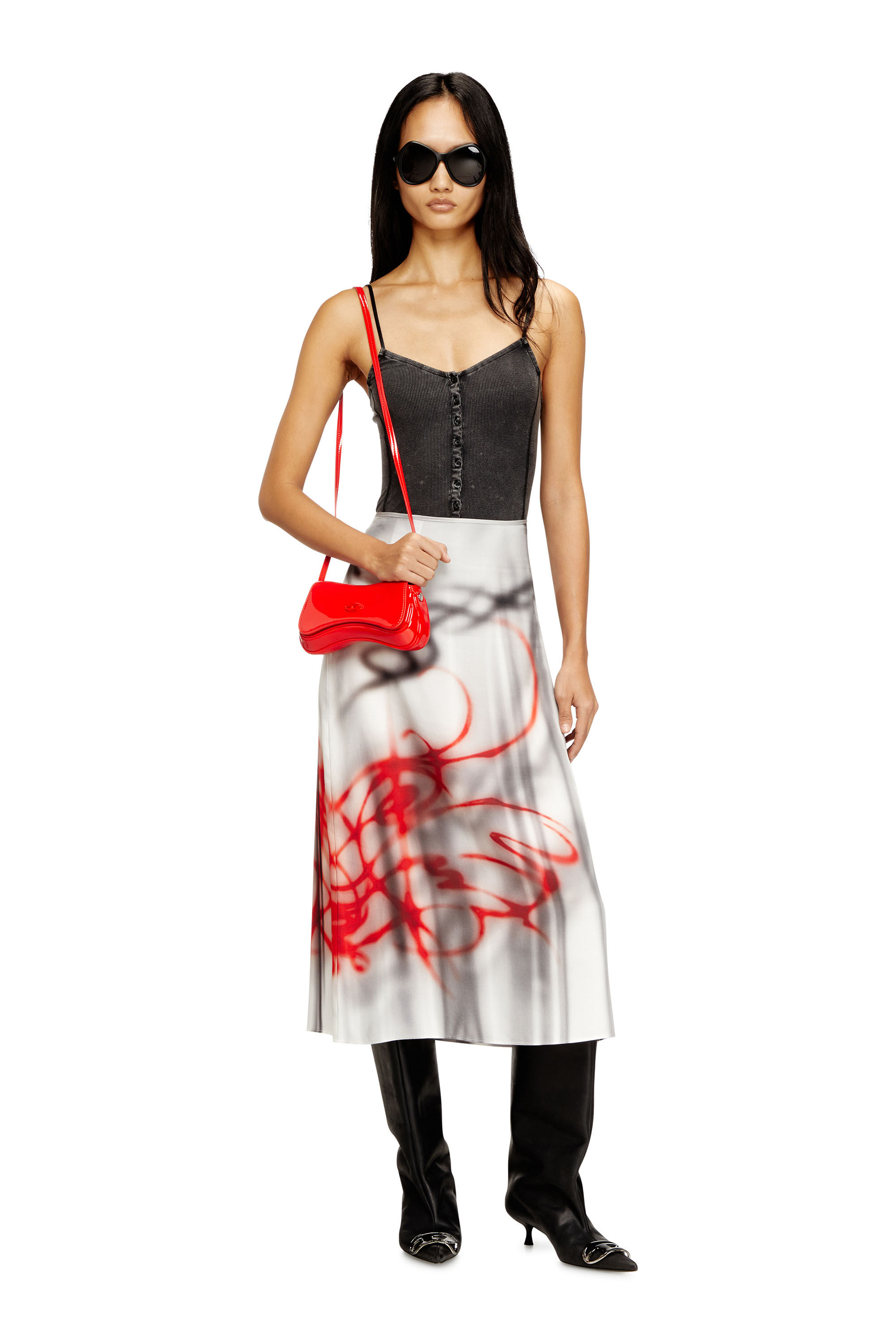 Women's Play-Small crossbody bag in glossy PU | Red | Diesel