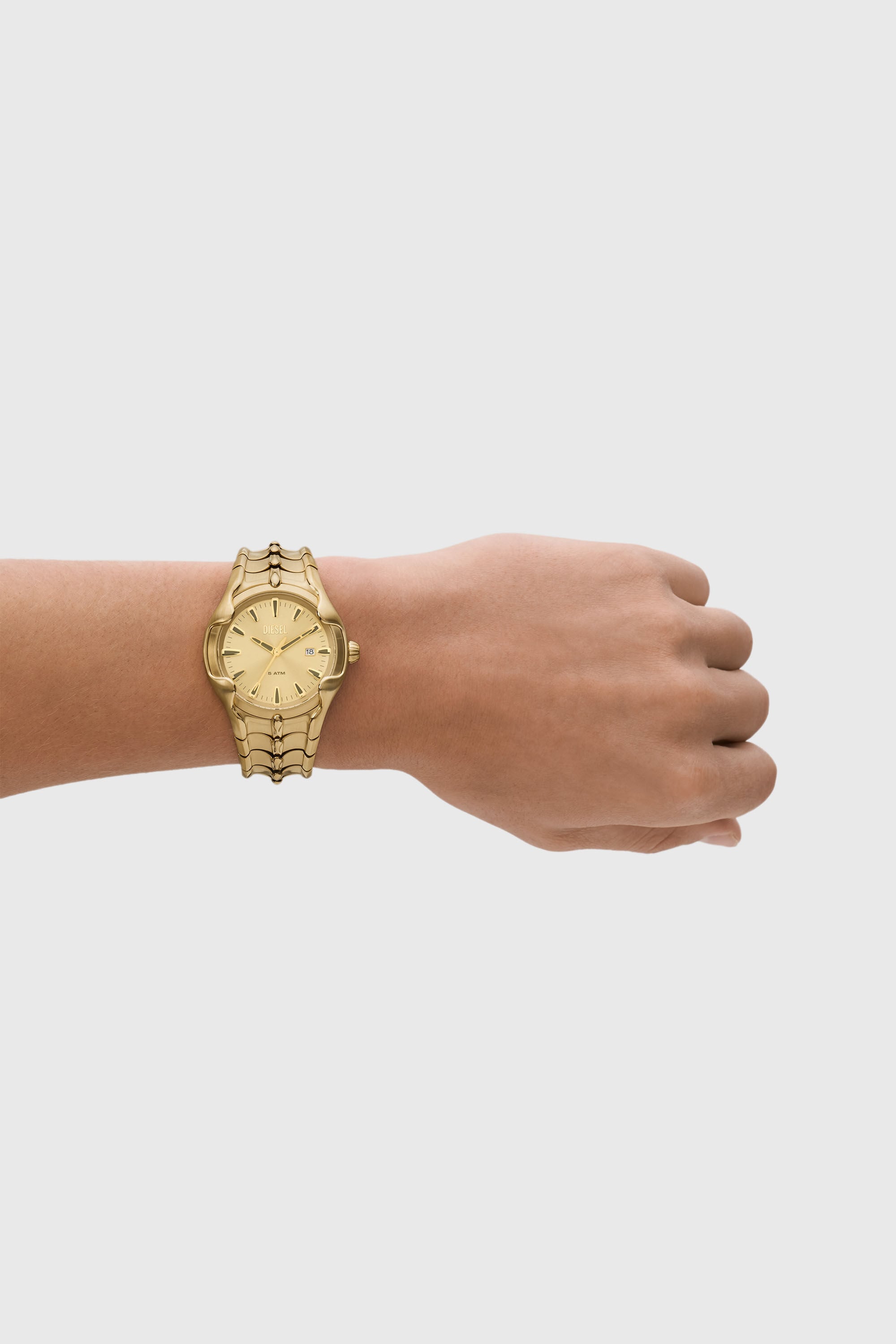 Diesel - DZ2186, Man's Vert Three-Hand Date Gold-Tone Stainless Steel Watch in Gold - 5