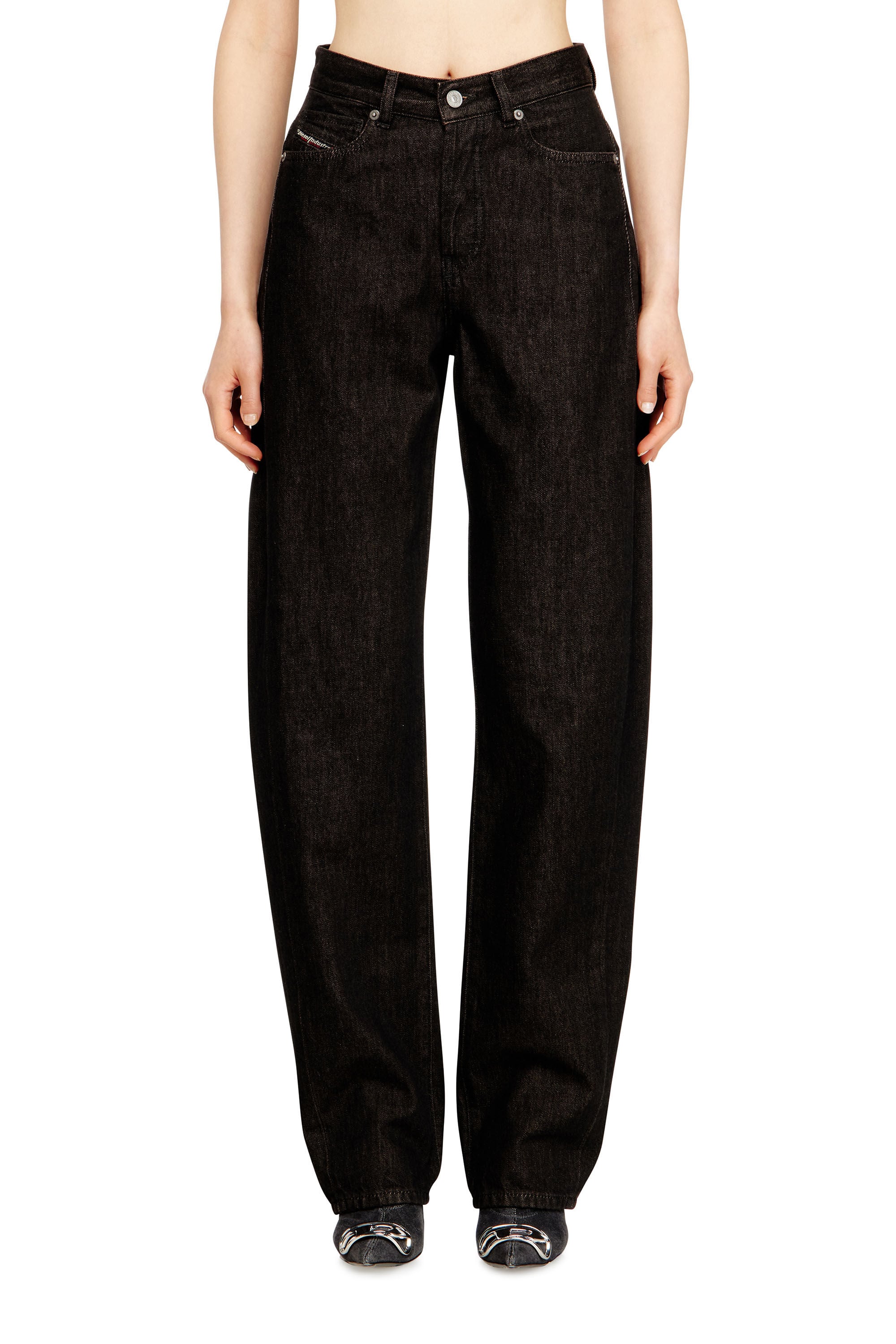 Women's Relaxed Jeans | High Waist 1974 D-Ellz | Black/Dark grey