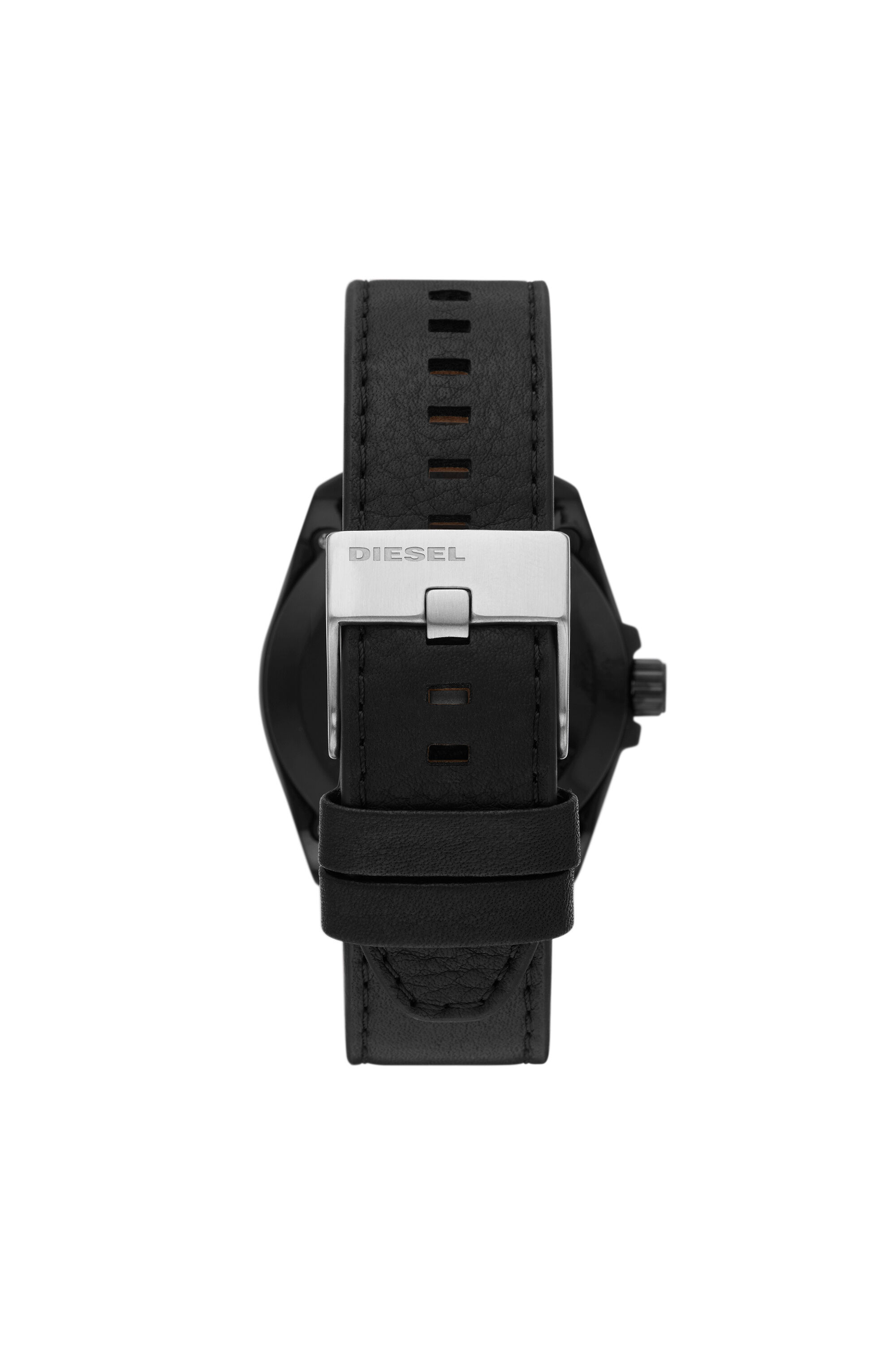 Men's MS9 automatic three-hand black leather watch | Black | Diesel US