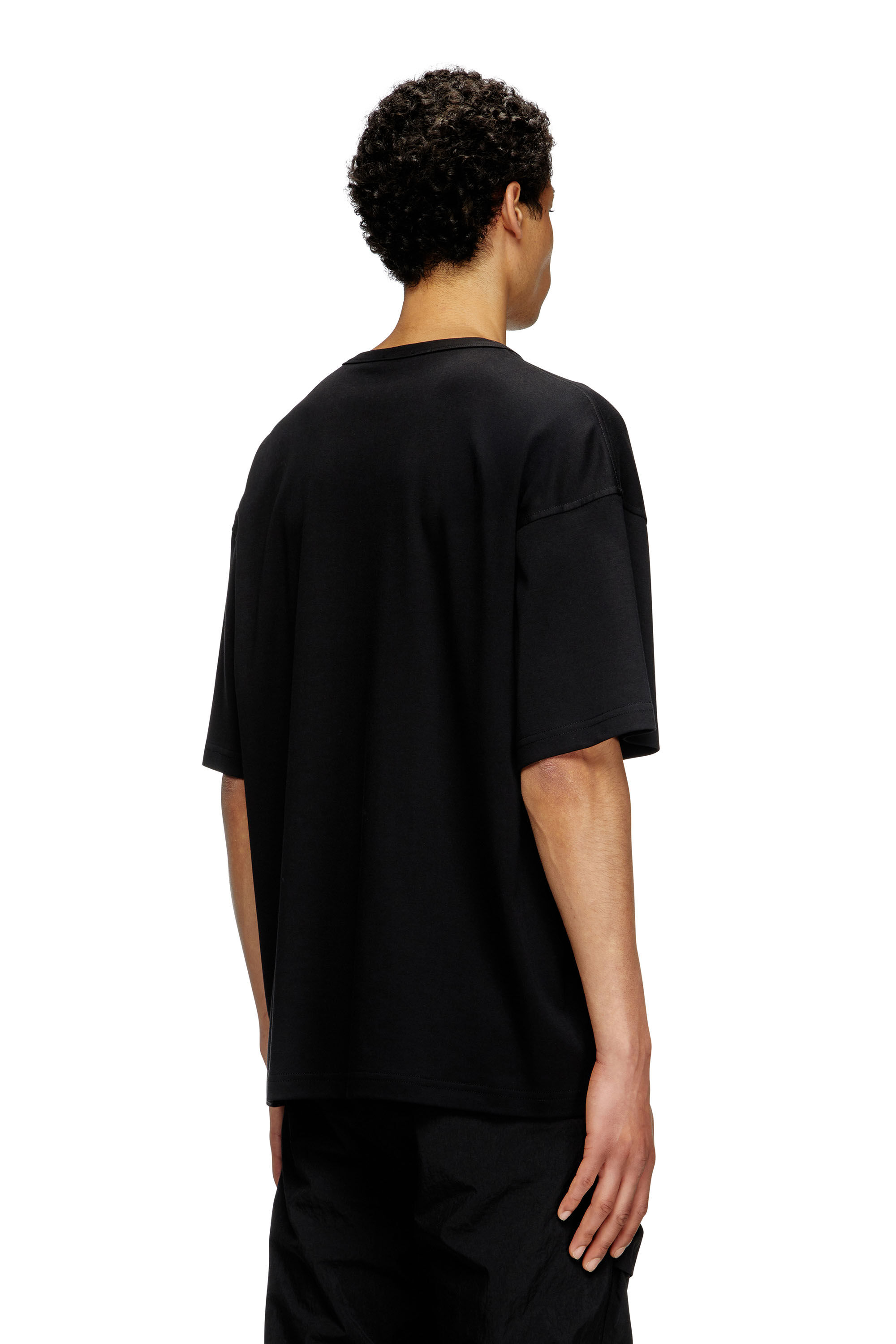 Men's T-shirt with red Oval D | Black | Diesel