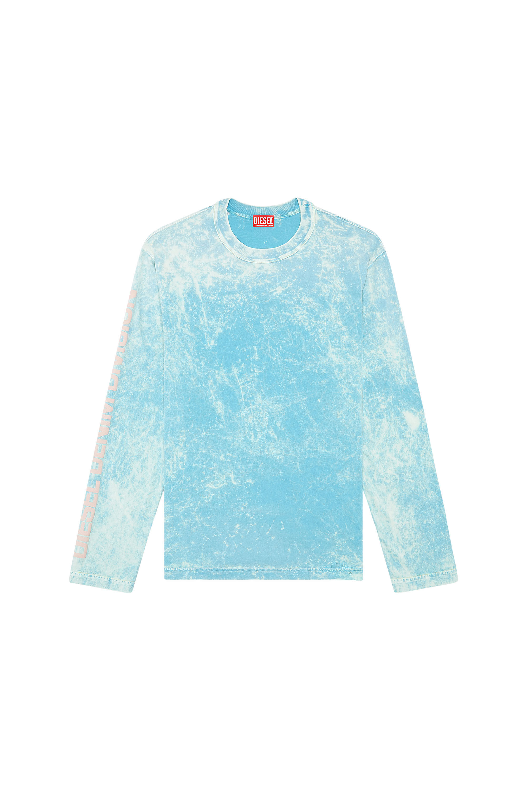 Diesel - T-CRANE-LS-N1, T-shirt à manches longues délavé à l'acide Homme in Bleu - 2