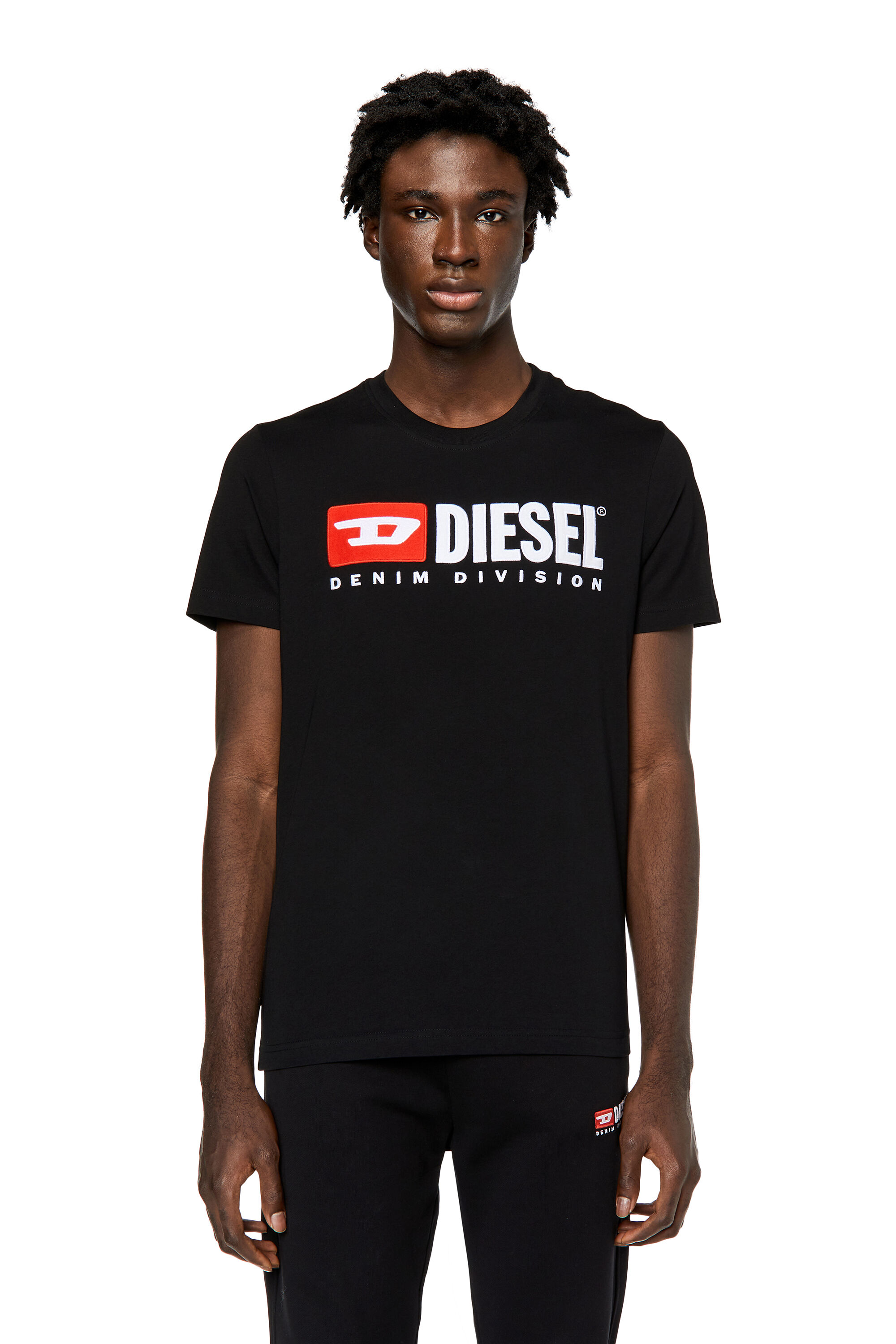 Diesel - T-DIEGOR-DIV, Man's T-shirt with embroidered logo in Black - 3