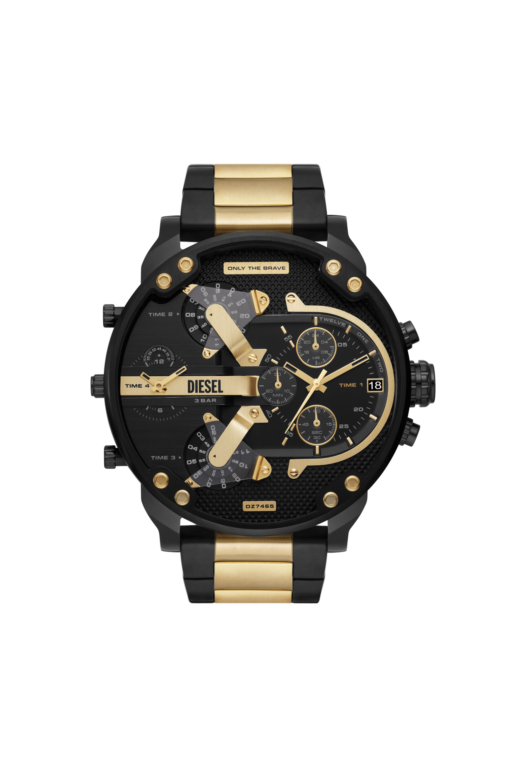 Diesel - DZ7465, Male's Mr. Daddy 2.0 Chronograph/Multi Stainless Steel Watch in Black/Gold - 1
