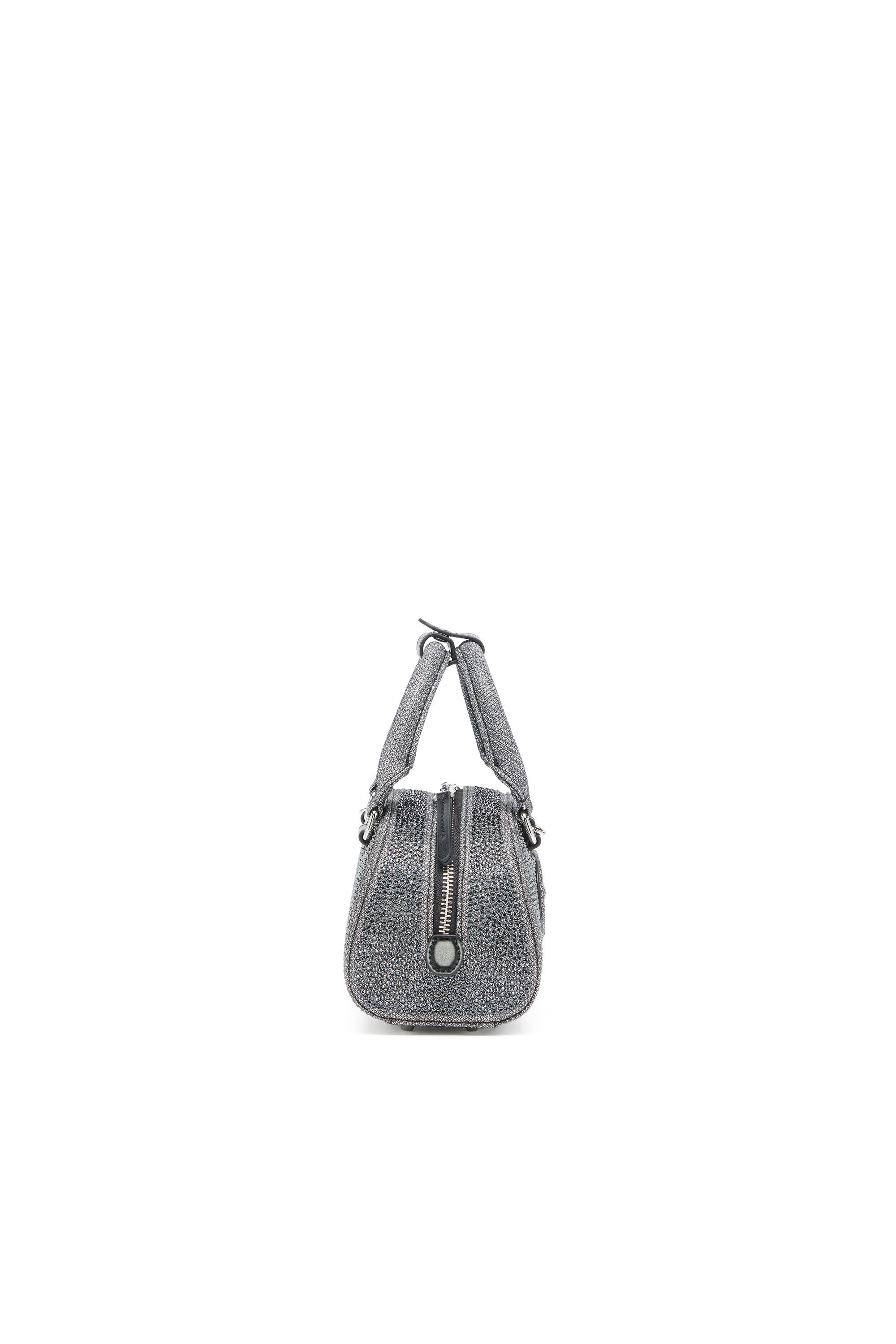 Diesel - 1DR DOME CROSSBODY, 1DR Dome - Peque&ntilde;o bolso bandolera en crystal Lurex Mujer in Negro - 4