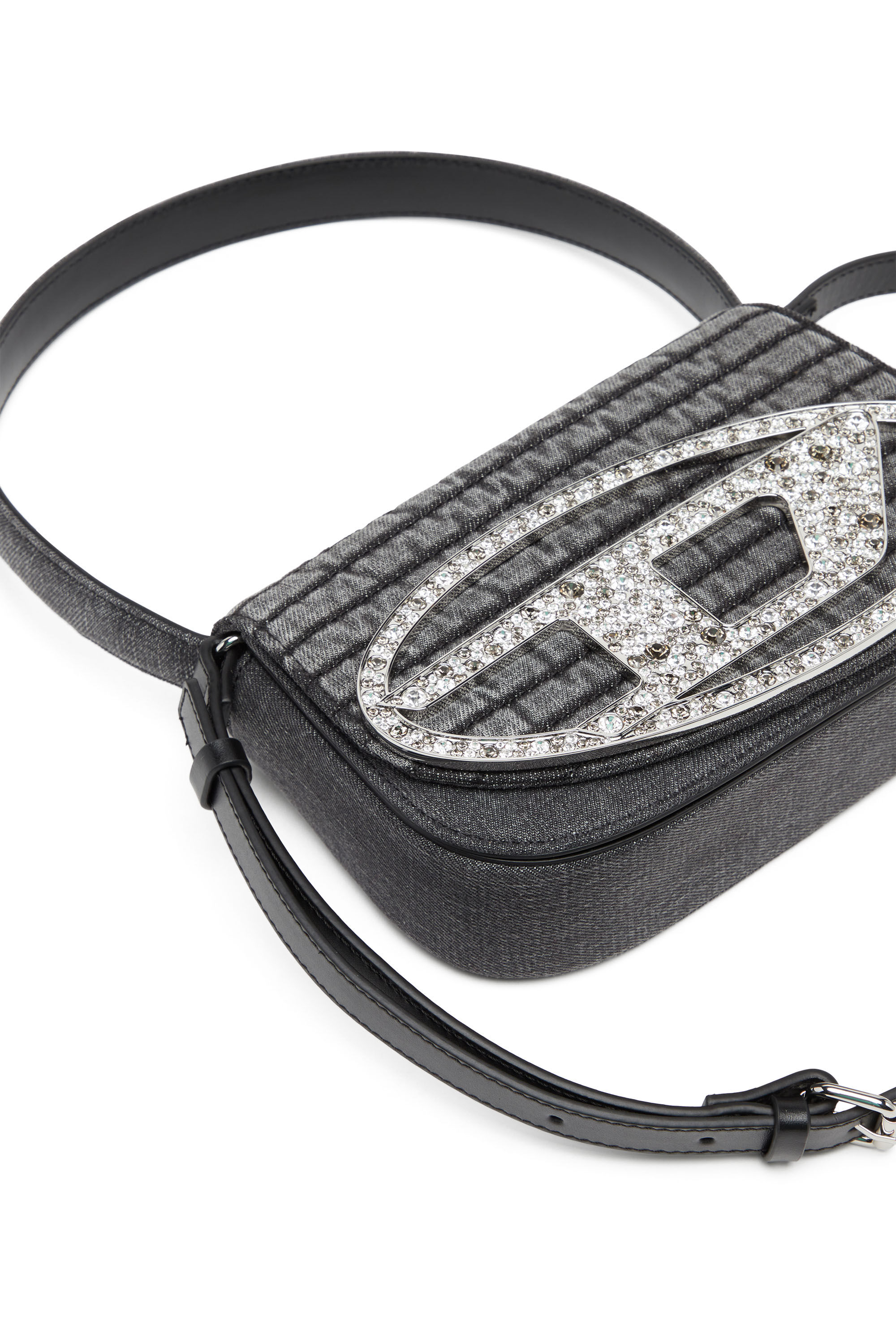 Diesel - 1DR, 1DR Shoulder Bag - Sac épaule iconique en denim matelassé Femme in Noir - 5