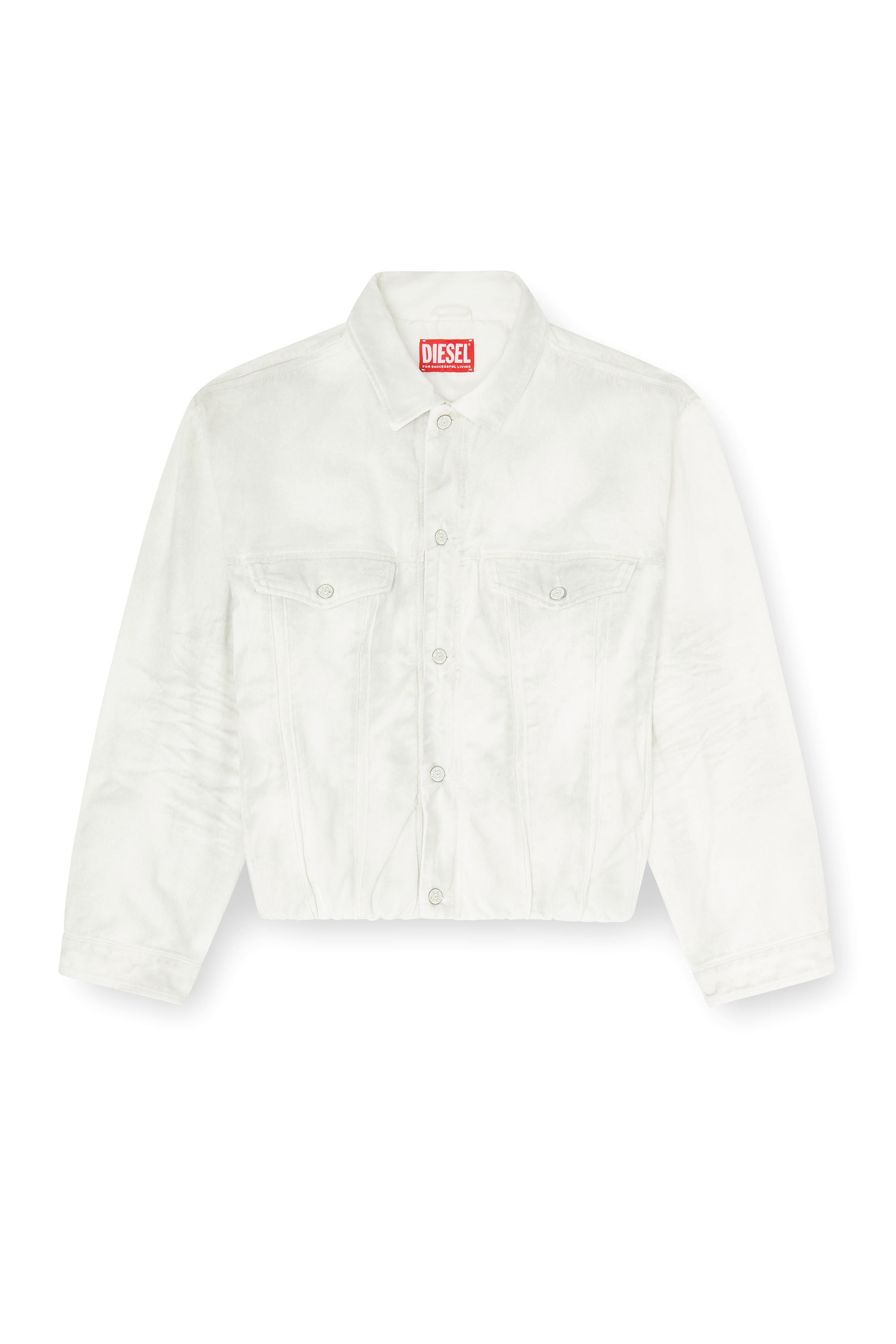 Diesel - D-MORVI-FSJ1, Veste trucker en denim stretch Homme in Blanc - 2