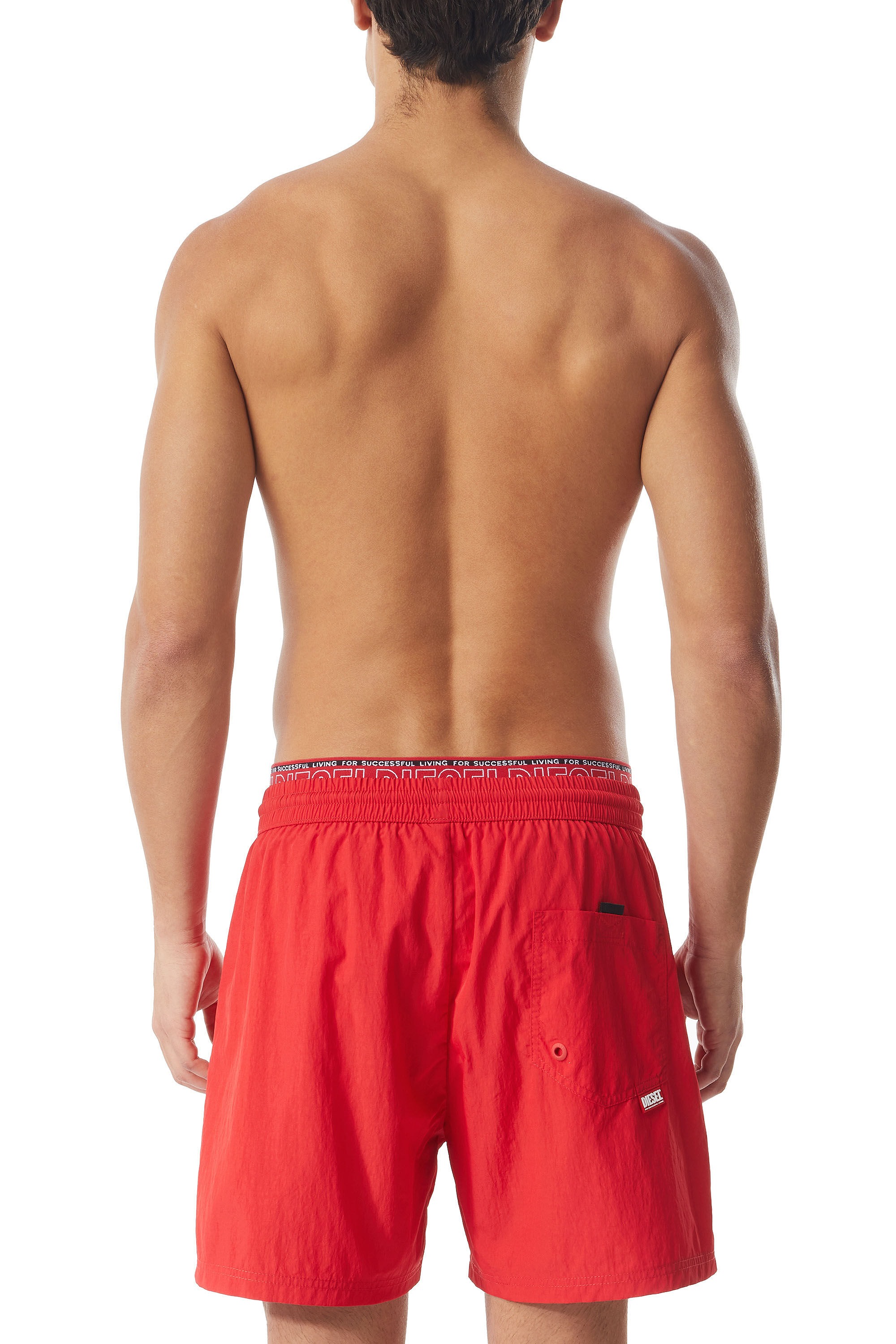Diesel - BMBX-DOLPHIN, Male's Double-waist swim shorts in Red - 3
