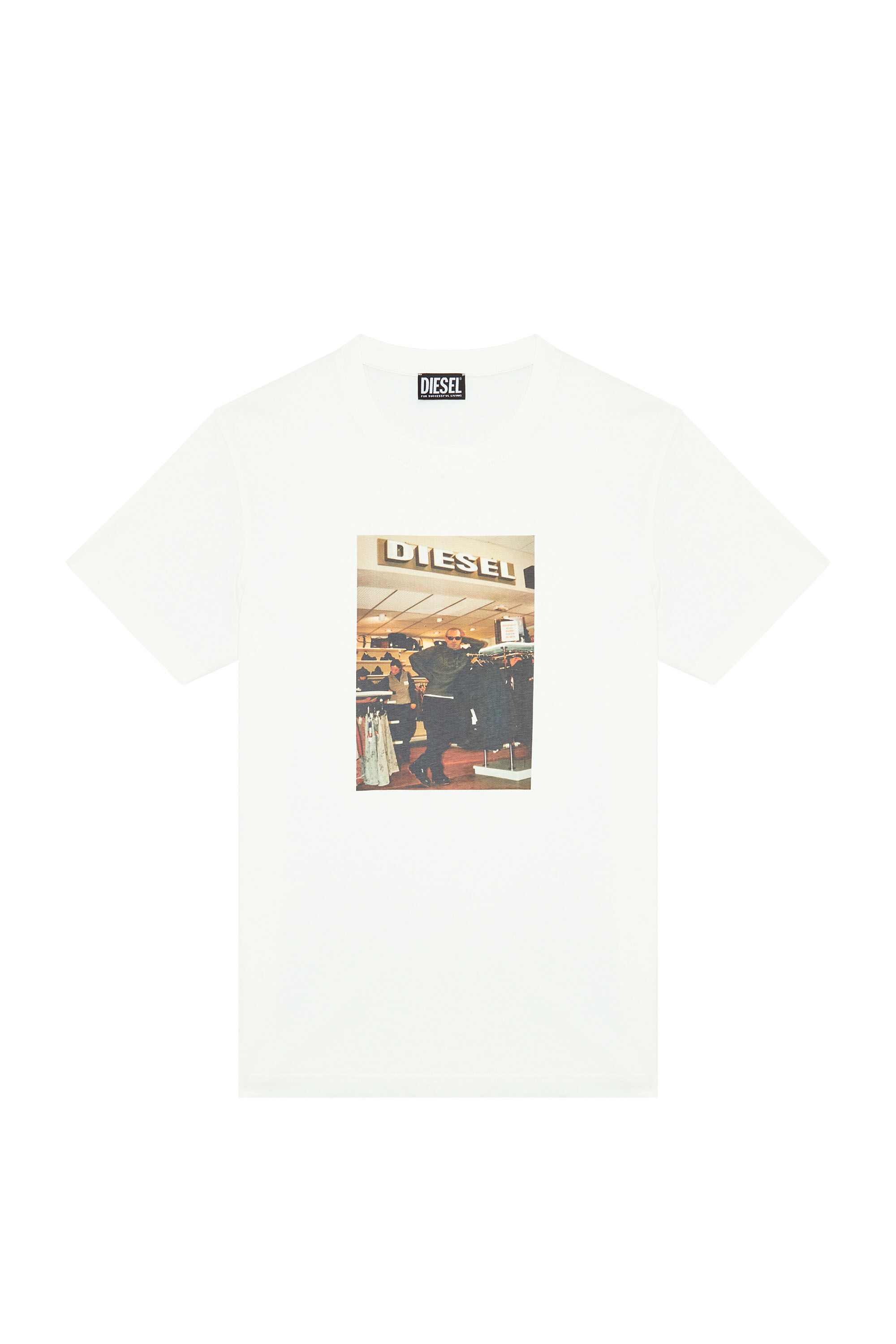 Diesel - T-DIEGOR-G8, Male's T-shirt with Diesel store photo print in White - 2