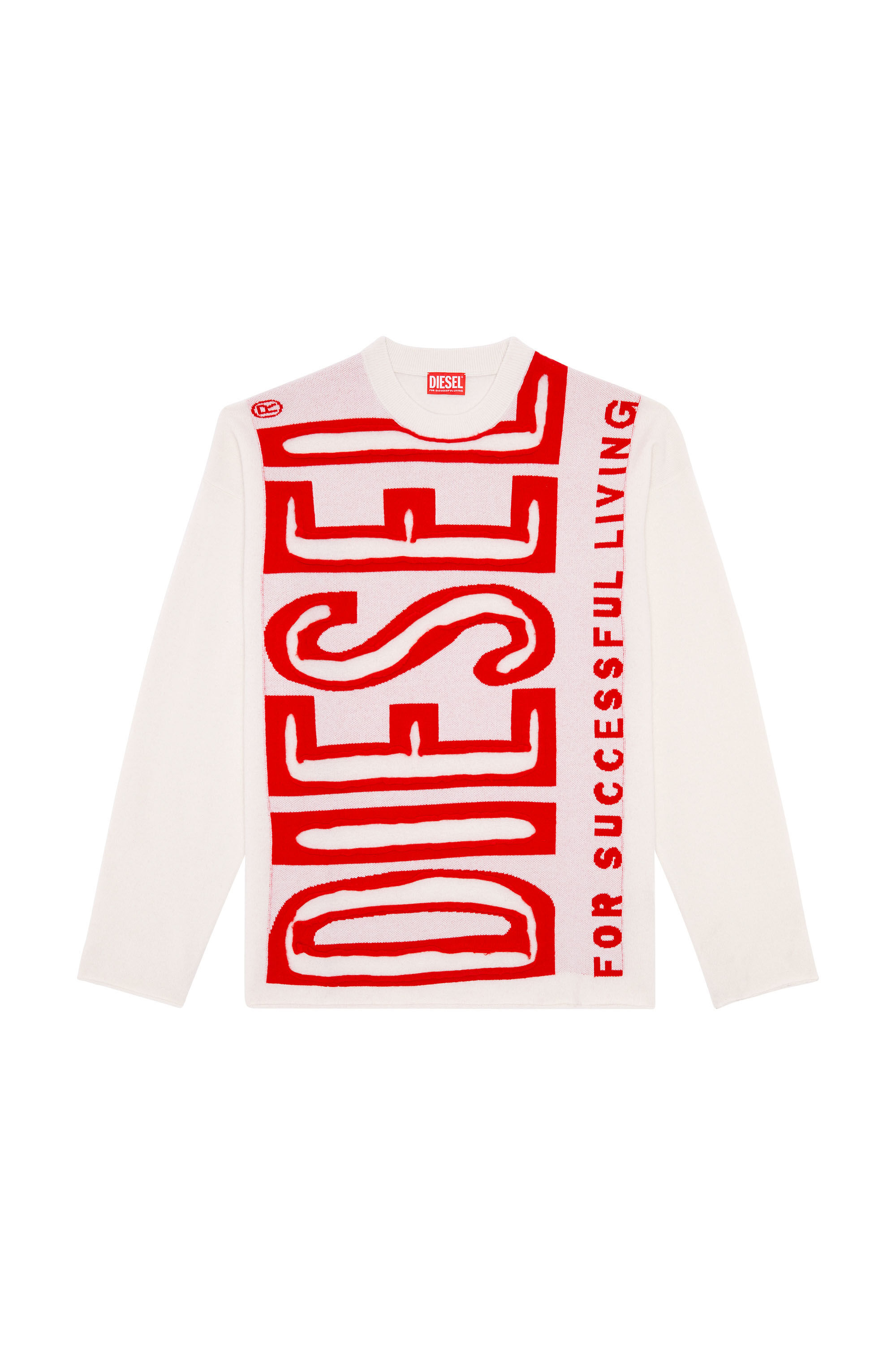 Diesel - K-FLOYD, Pull en laine avec Super Logo effet peel-off Homme in Polychrome - 2